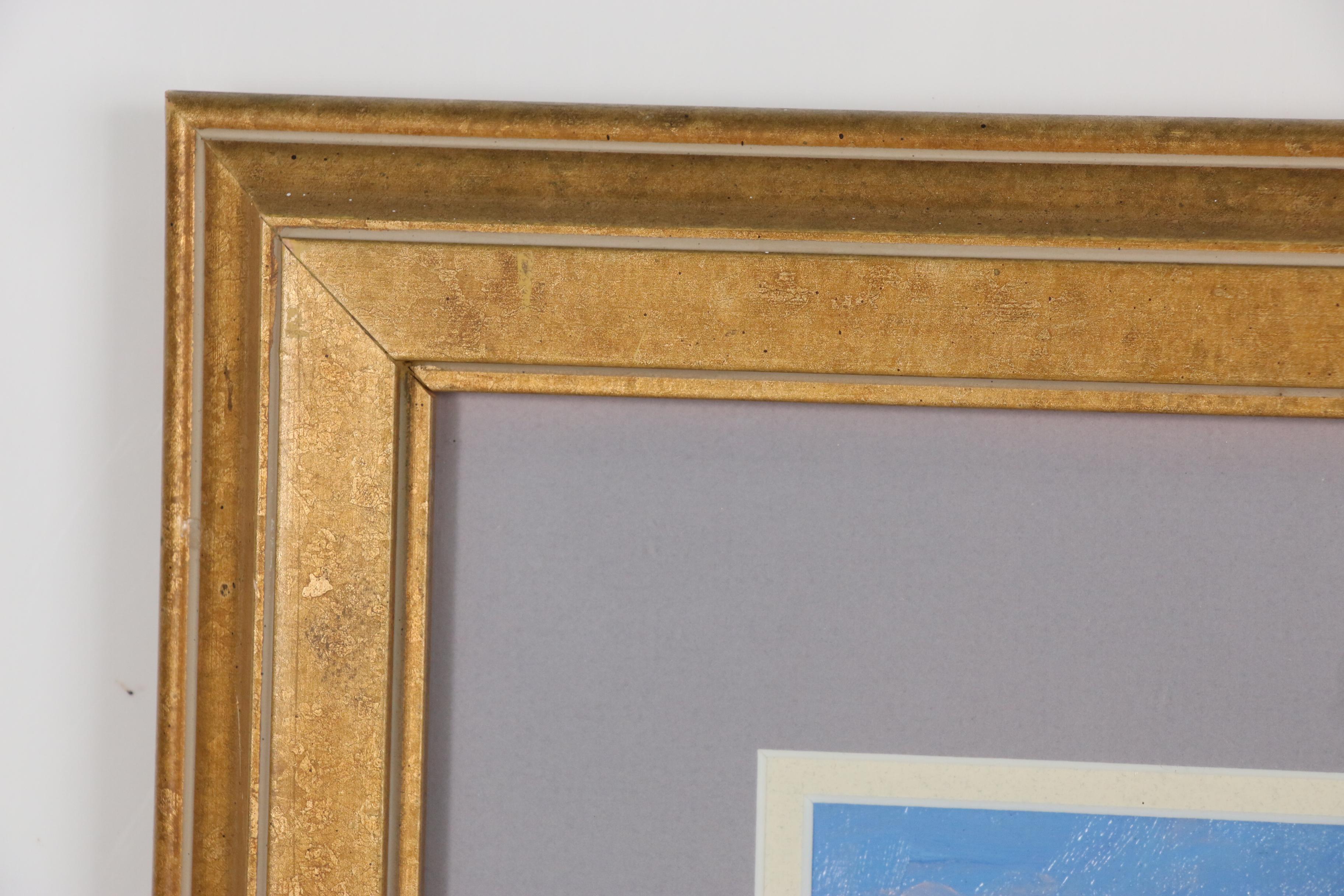 D. Boileau Oil Painting of Sailboats in Harbor