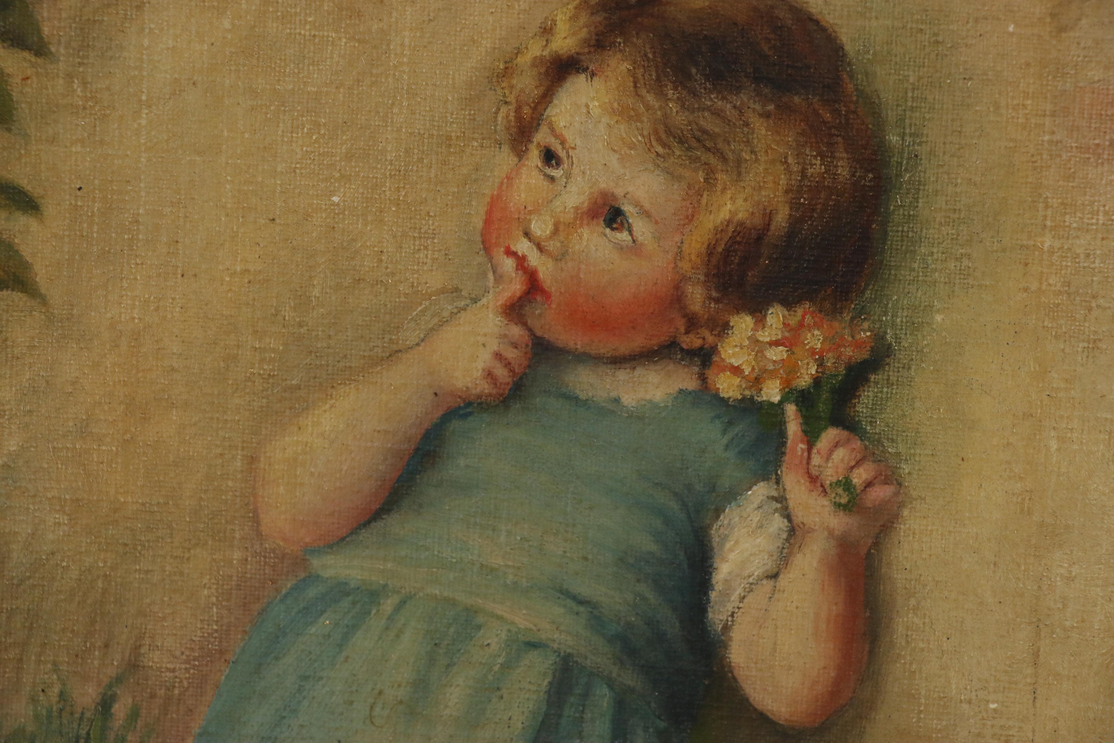 Oil Painting After Annie Benson Müller "Unexpected Visitor"