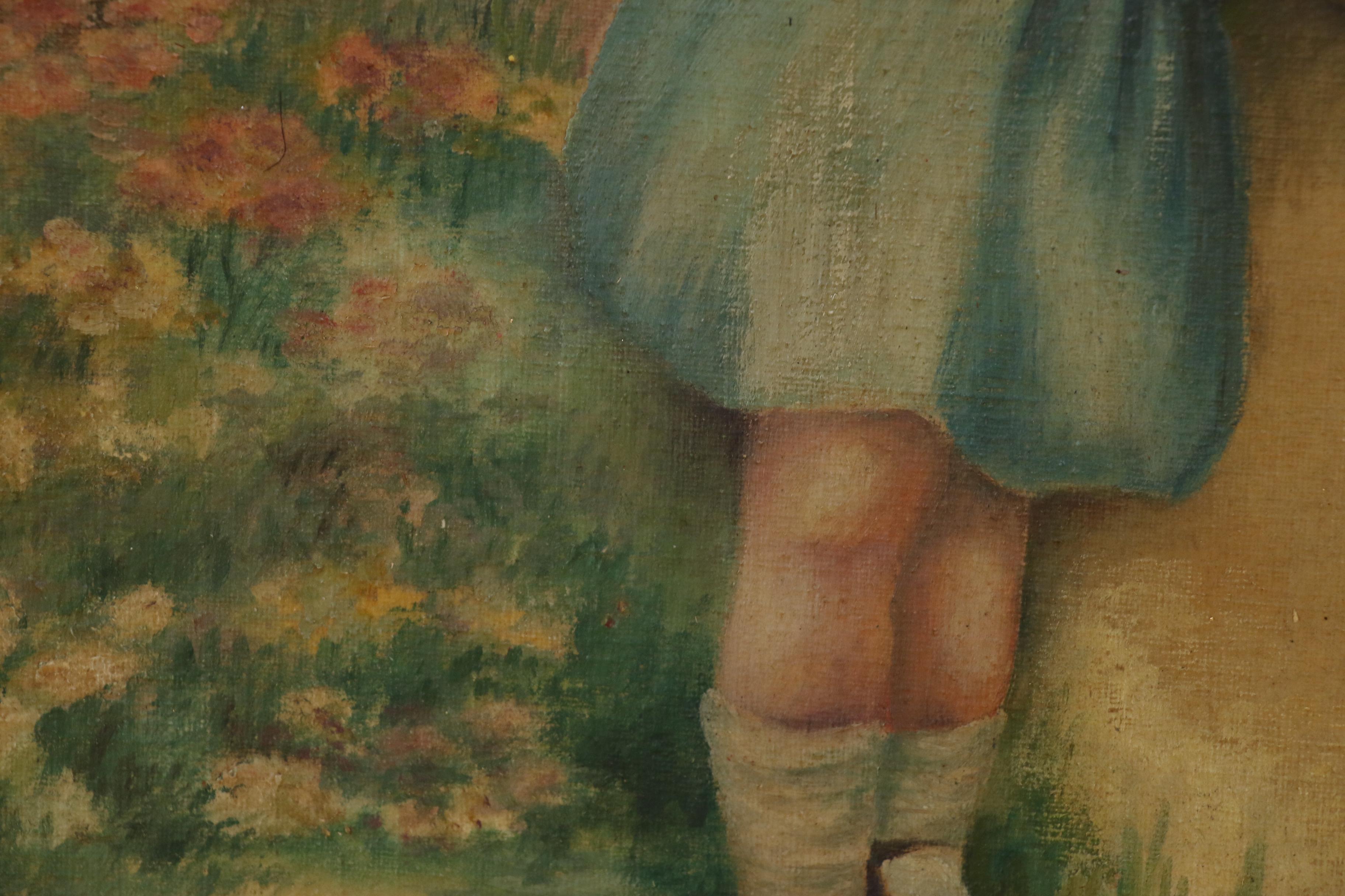 Oil Painting After Annie Benson Müller "Unexpected Visitor"