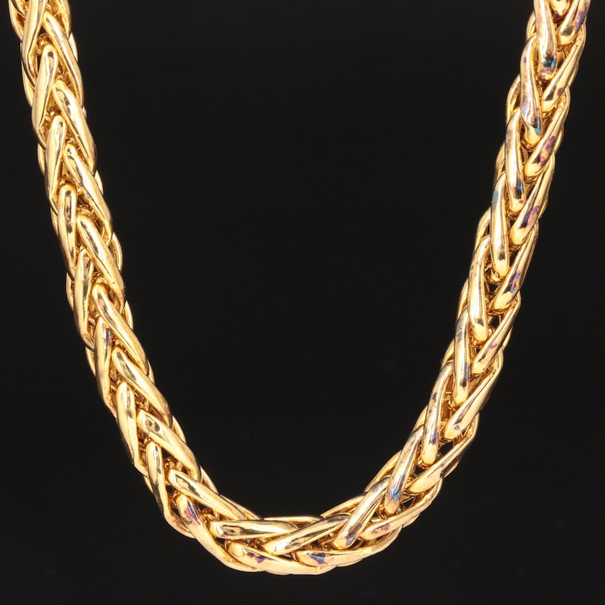 Veronese Sterling Silver Wheat Link Chain