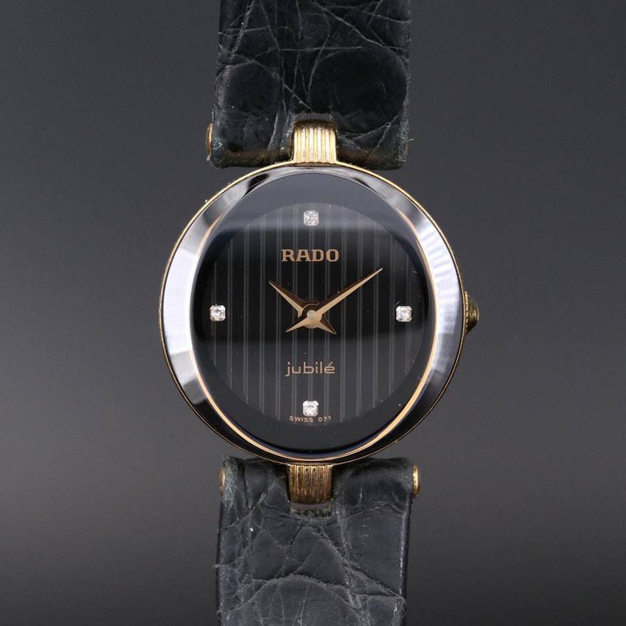 Rado Florence Diamond Dial Gold Tone Quartz Wristwatch