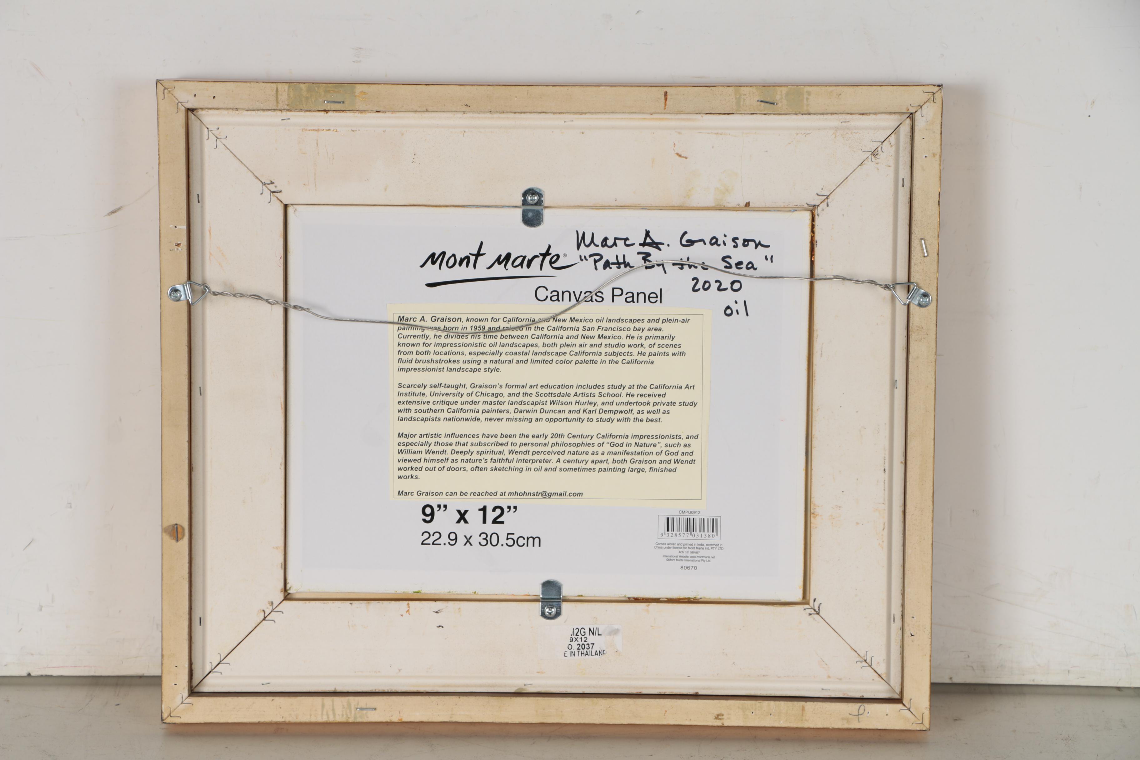 Marc A. Graison California Impressionist Oil Painting "Path by the Sea"