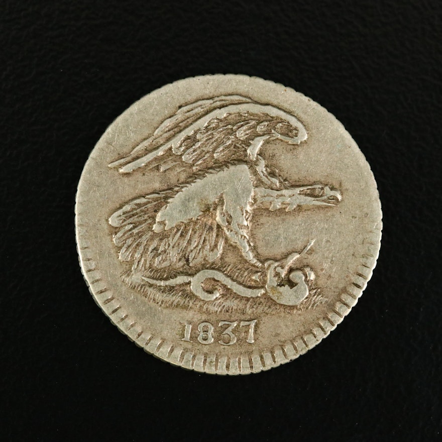 1837 1-Cent Feuchtwanger Token