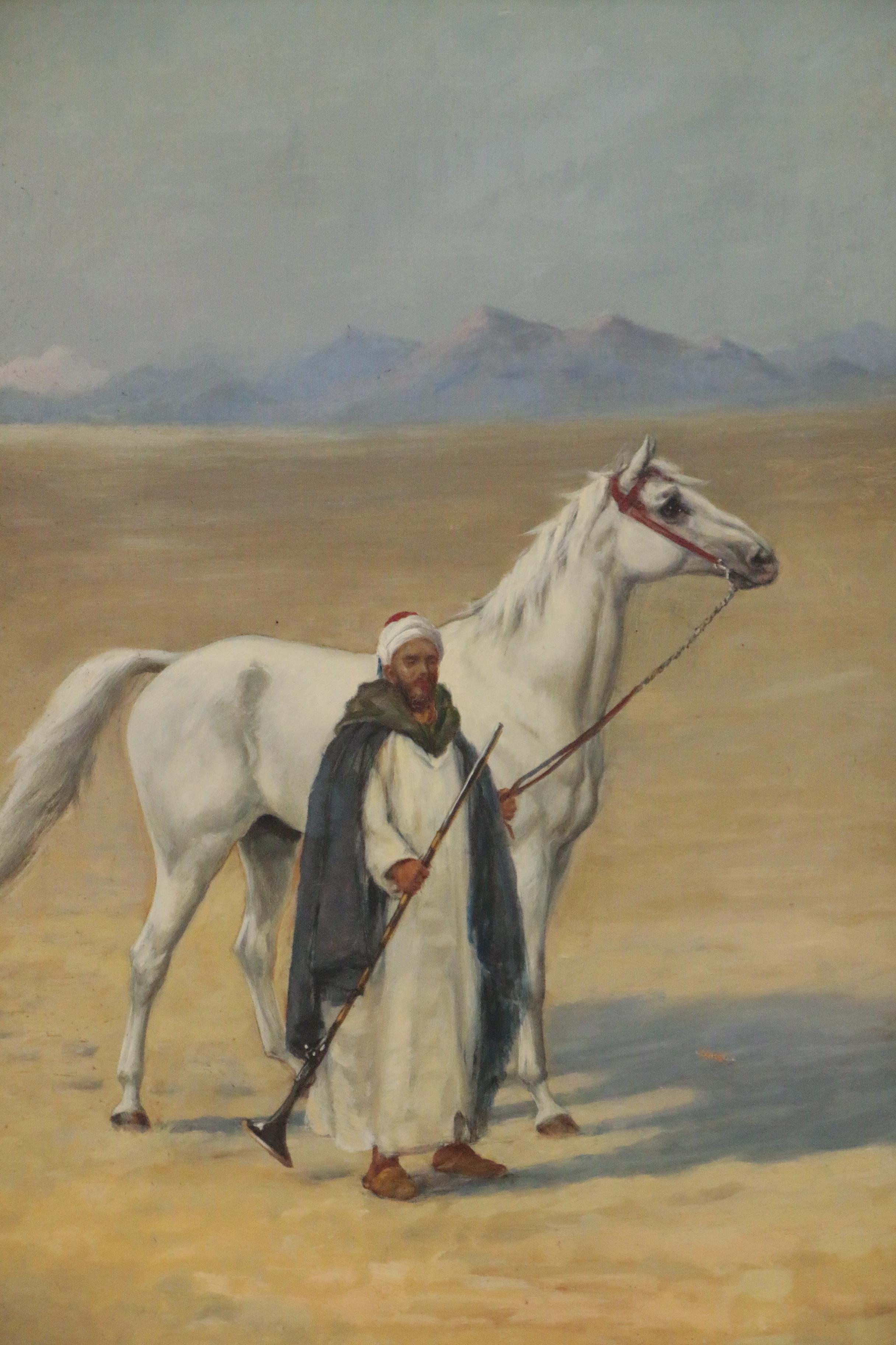 Oil Painting of Middle Eastern Horseman