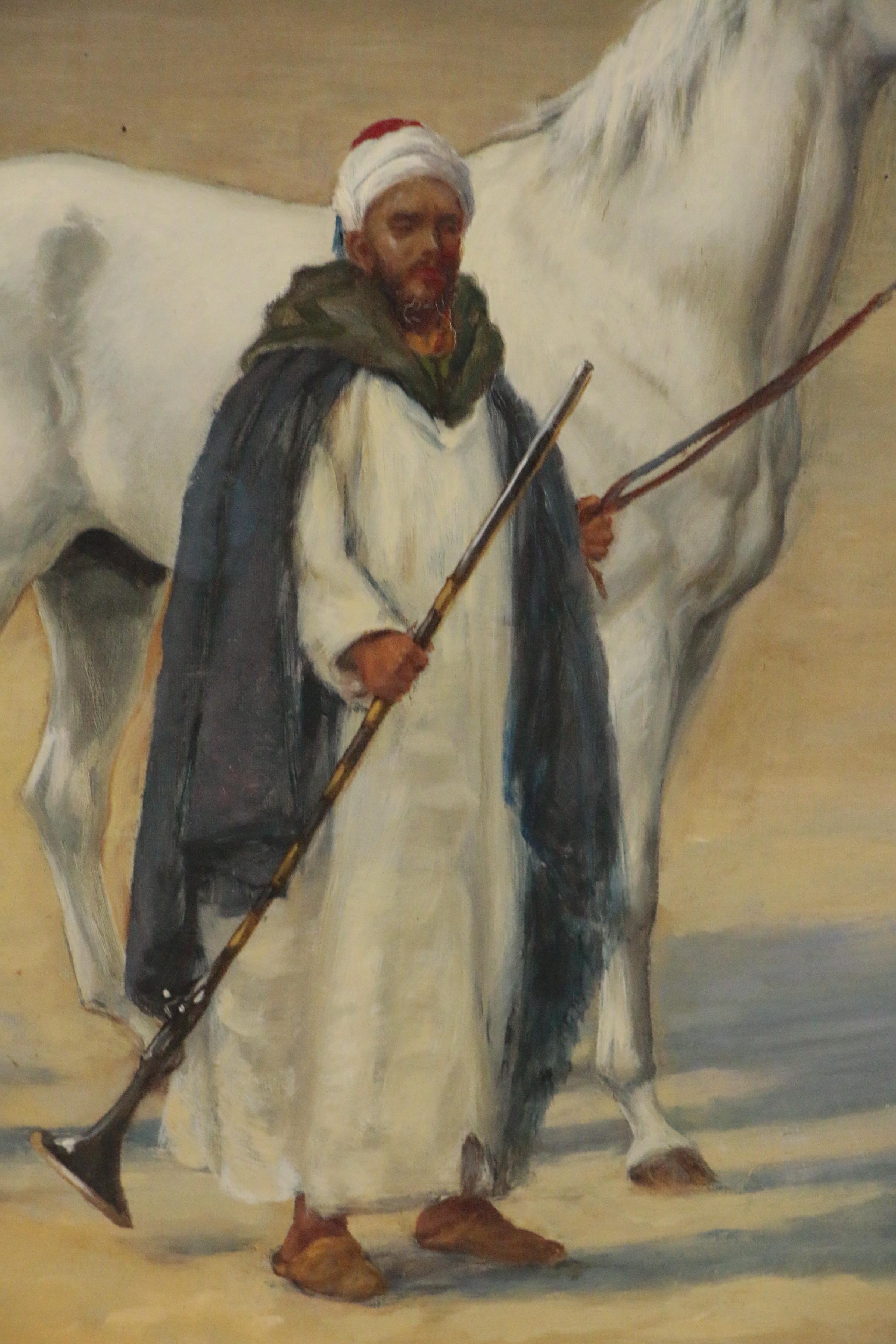 Oil Painting of Middle Eastern Horseman