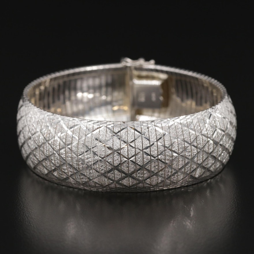 Sterling Silver Bracelet with Lattice Design