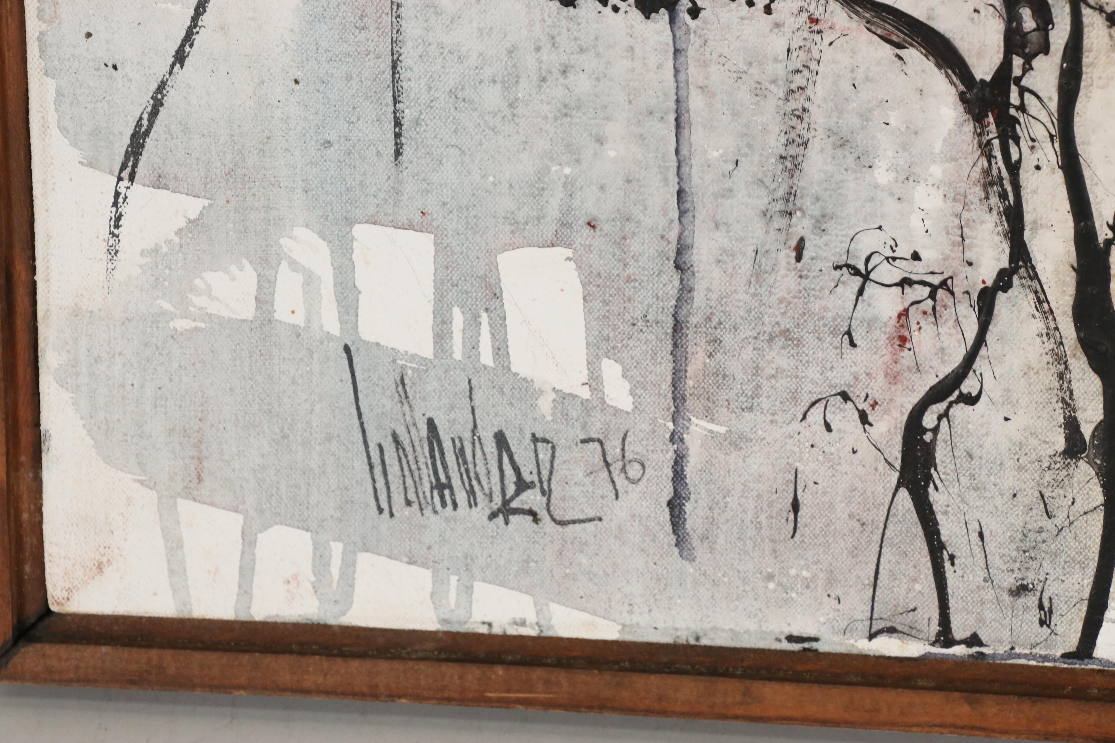 Gino Hollander Oil Painting of Female Figure, 1976