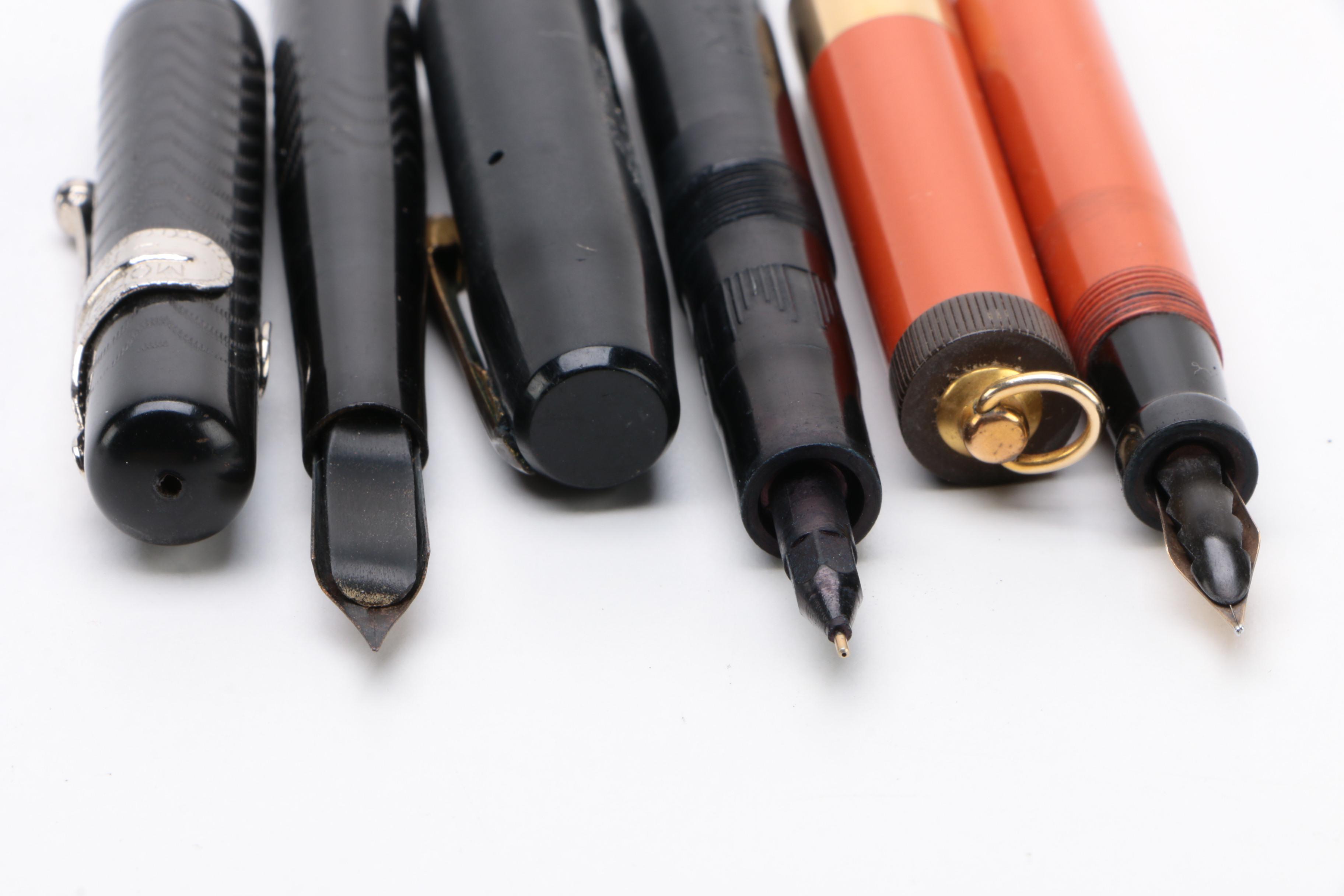 Parker Lady Duofold Lucky Curve Fountain Pen with other Pens