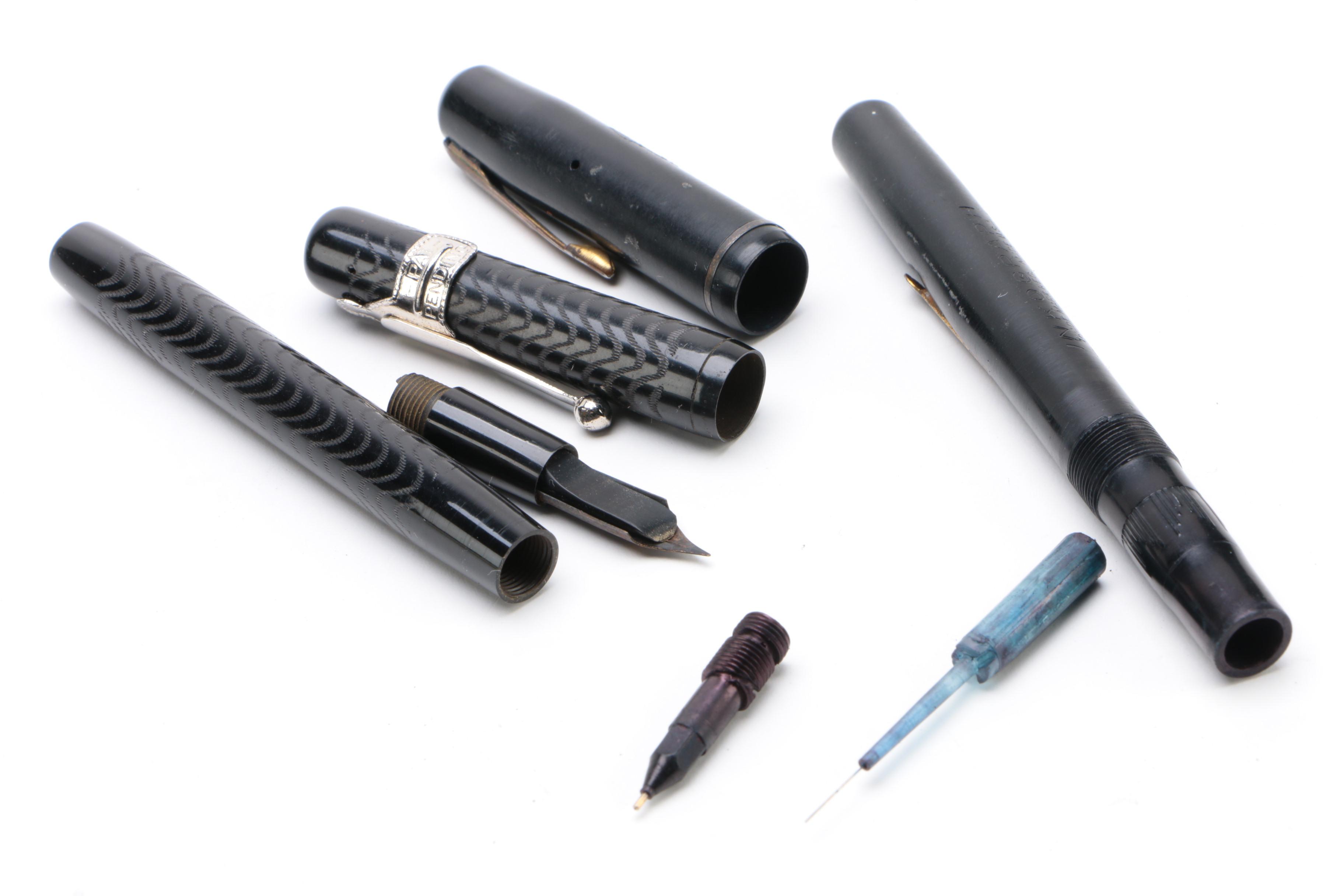 Parker Lady Duofold Lucky Curve Fountain Pen with other Pens
