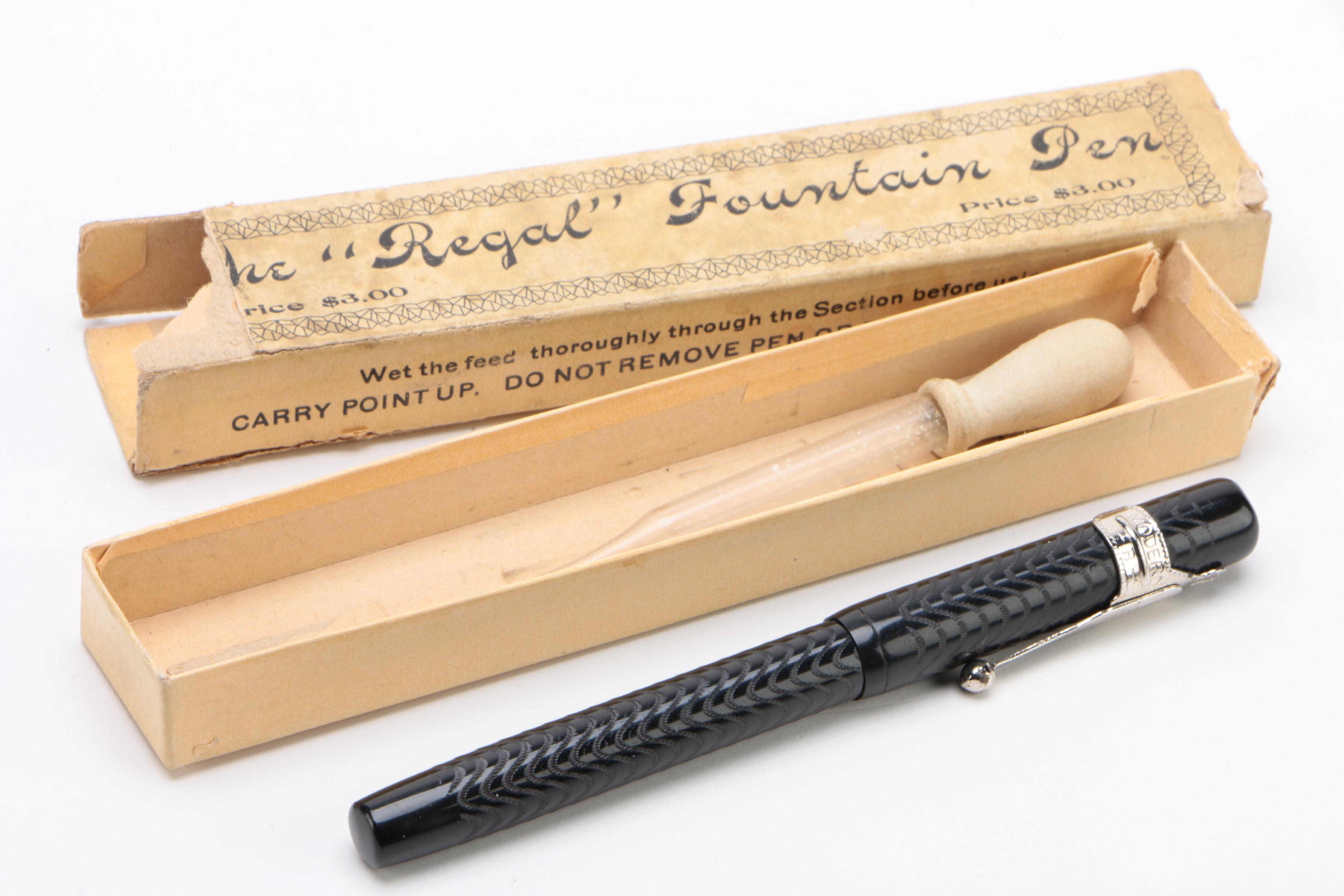 Parker Lady Duofold Lucky Curve Fountain Pen with other Pens