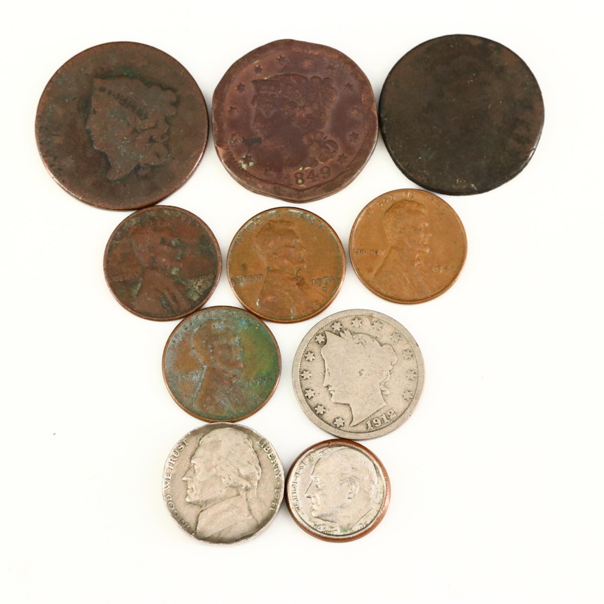 Assortment of U.S. Coins, Including a New Jersey Colonial Copper
