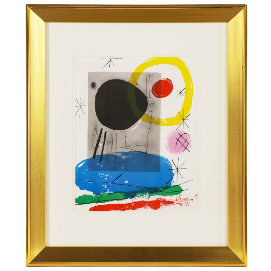Joan Miró Color Lithograph for "Derrière le Miroir", 1965
