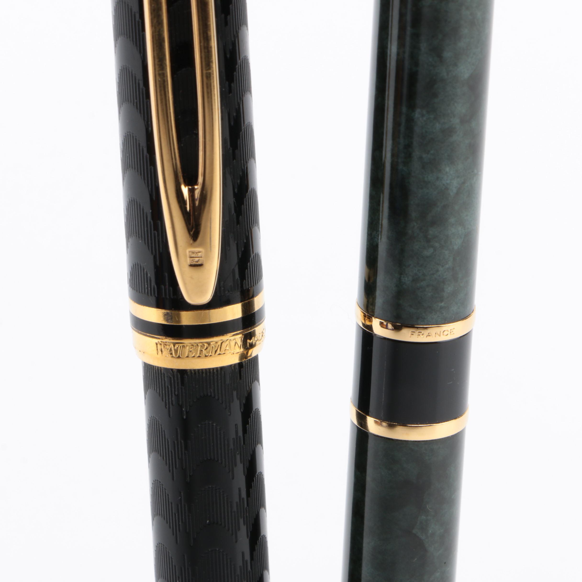 Waterman Le Man Opera Guilloche and Phileus Green Ballpoint Pens
