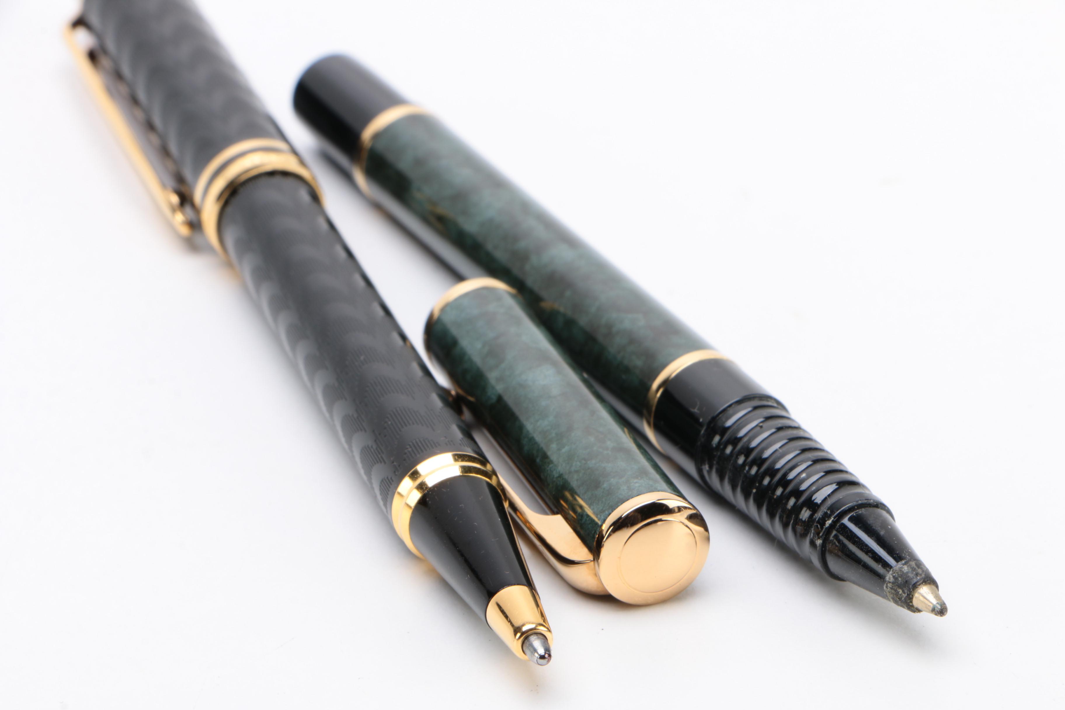 Waterman Le Man Opera Guilloche and Phileus Green Ballpoint Pens