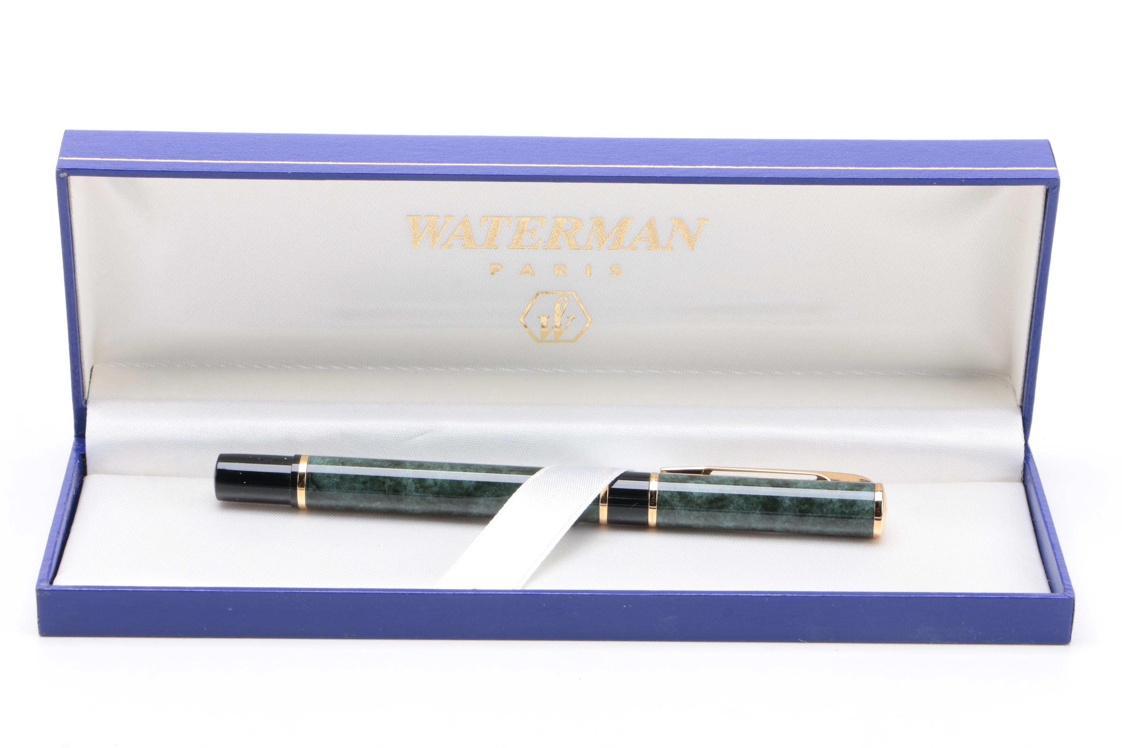 Waterman Le Man Opera Guilloche and Phileus Green Ballpoint Pens