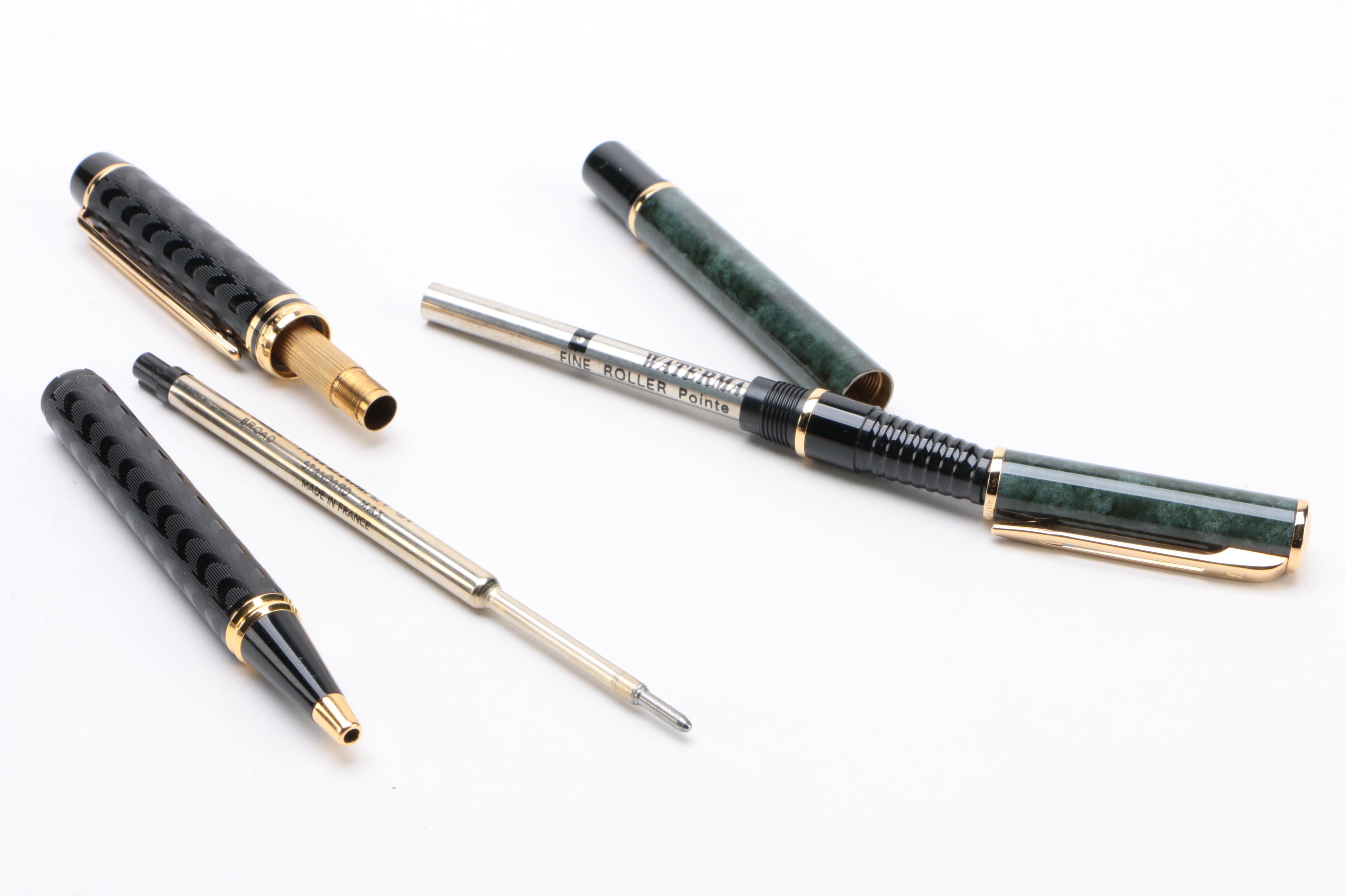 Waterman Le Man Opera Guilloche and Phileus Green Ballpoint Pens