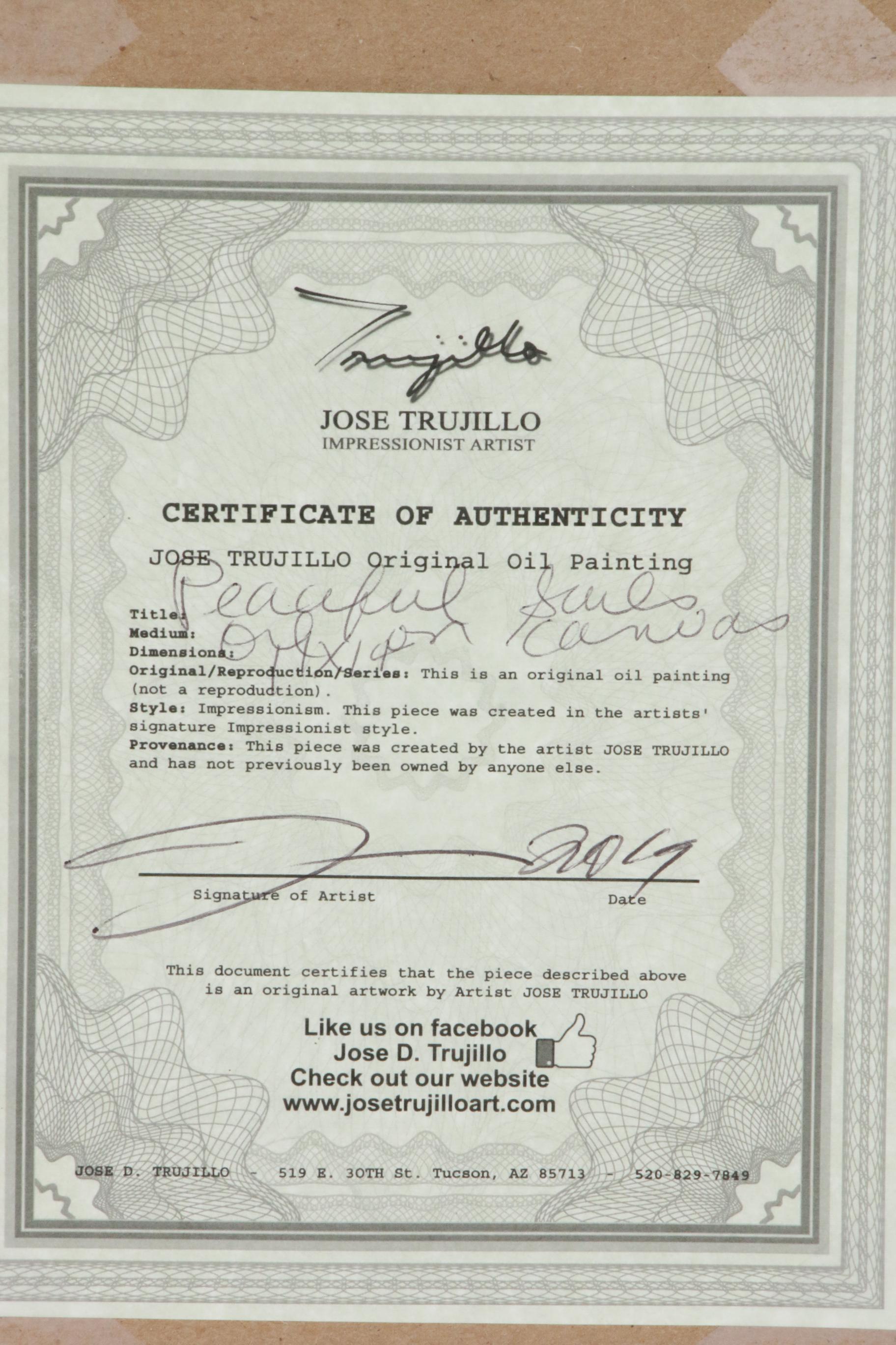 Jose Trujillo Oil Painting "Peaceful Sails"