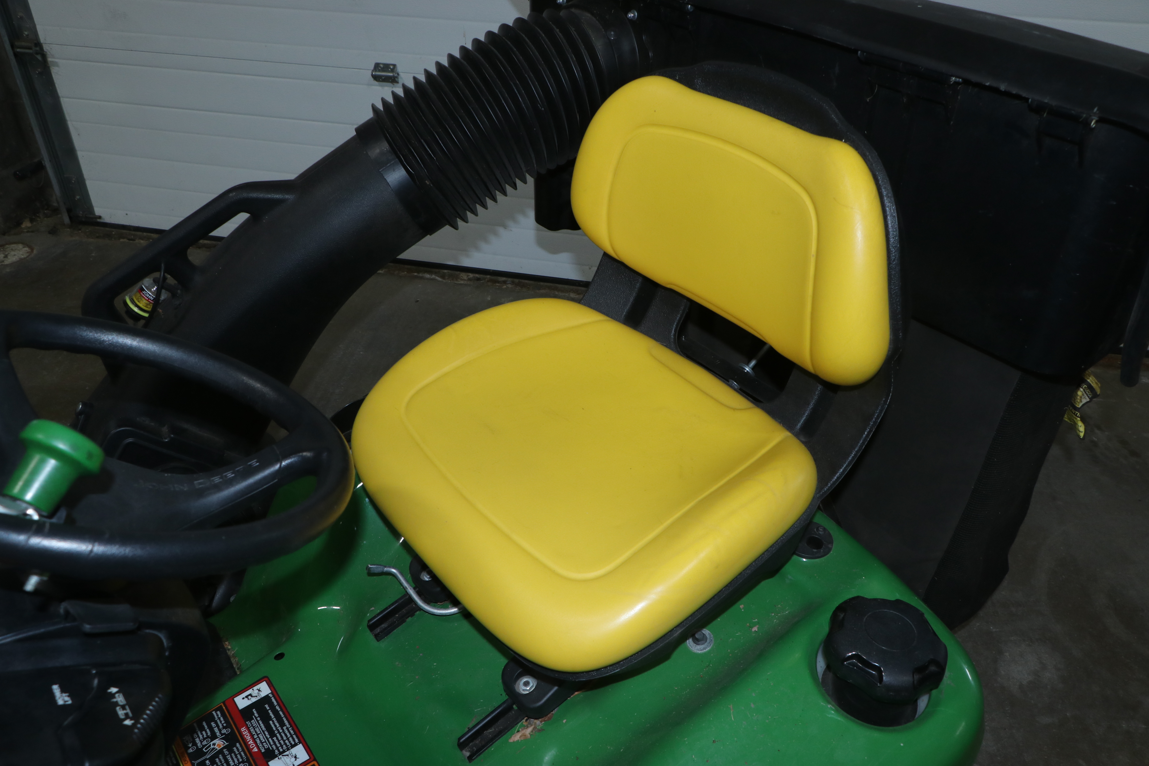 2015 John Deere X360 Tractor with 48" Deck, 7 Bushel Bagger, Low Hours