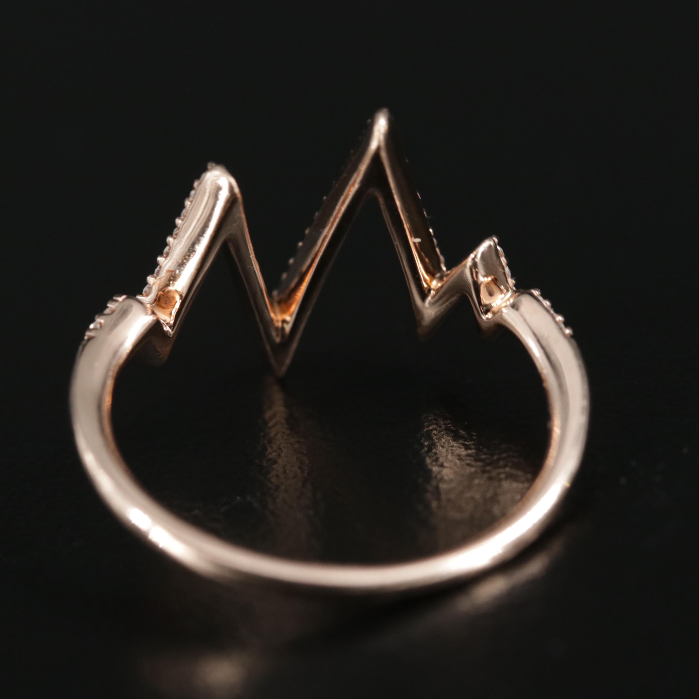 10K Gold Diamond Zig-Zag Ring