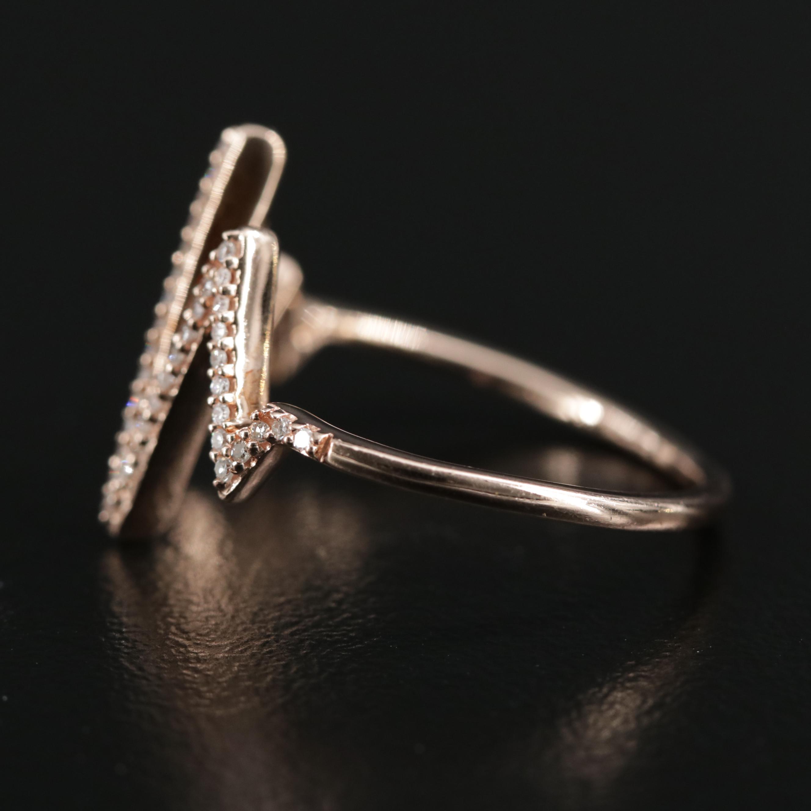 10K Gold Diamond Zig-Zag Ring