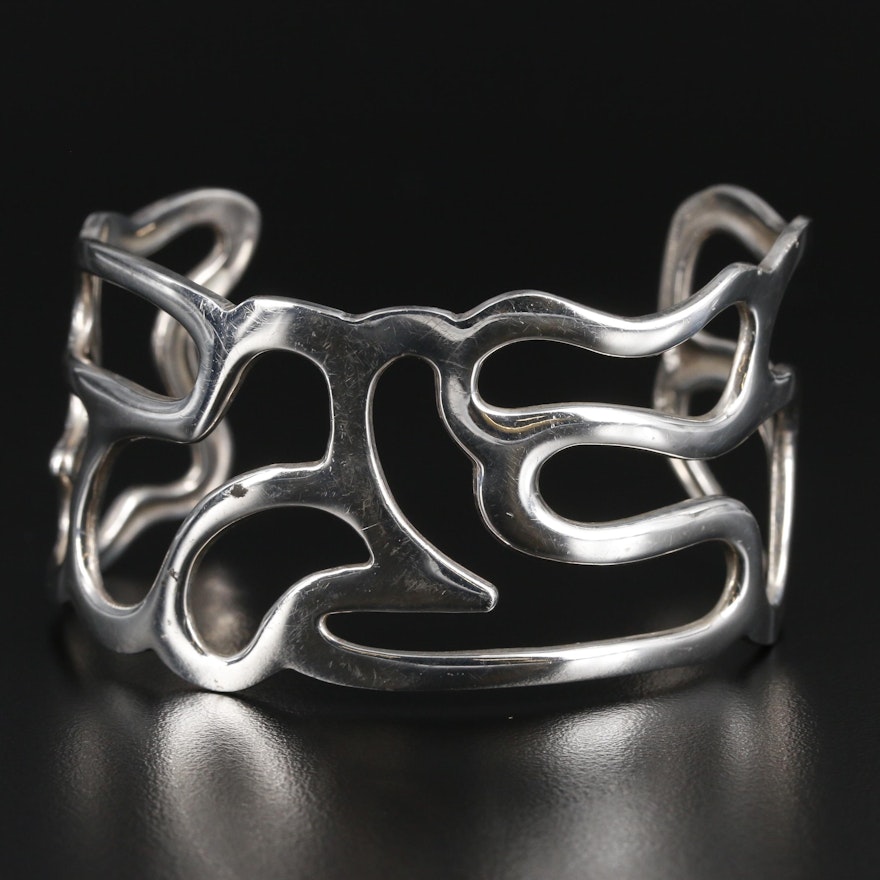 Sterling Silver Openwork Cuff