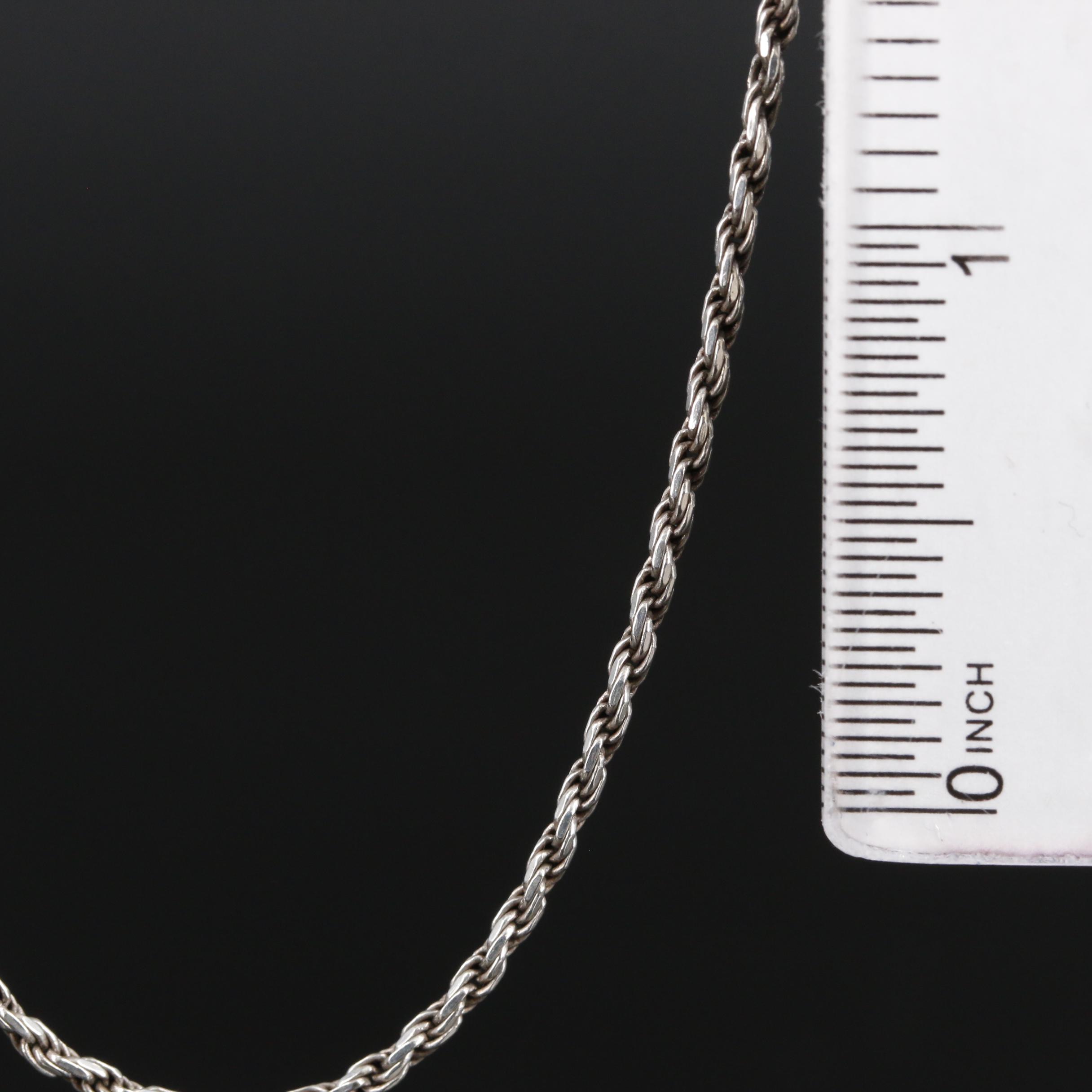 Sterling Silver Rope Chain Necklace