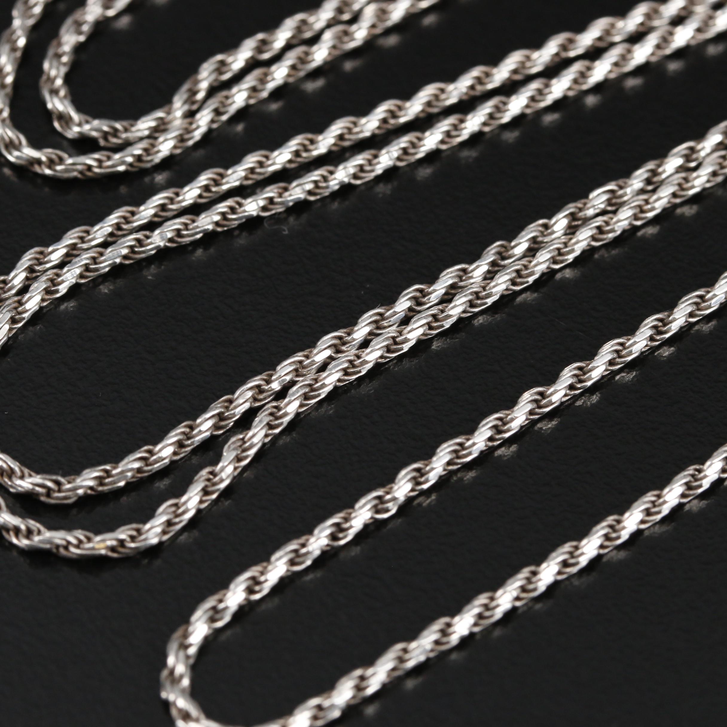 Sterling Silver Rope Chain Necklace
