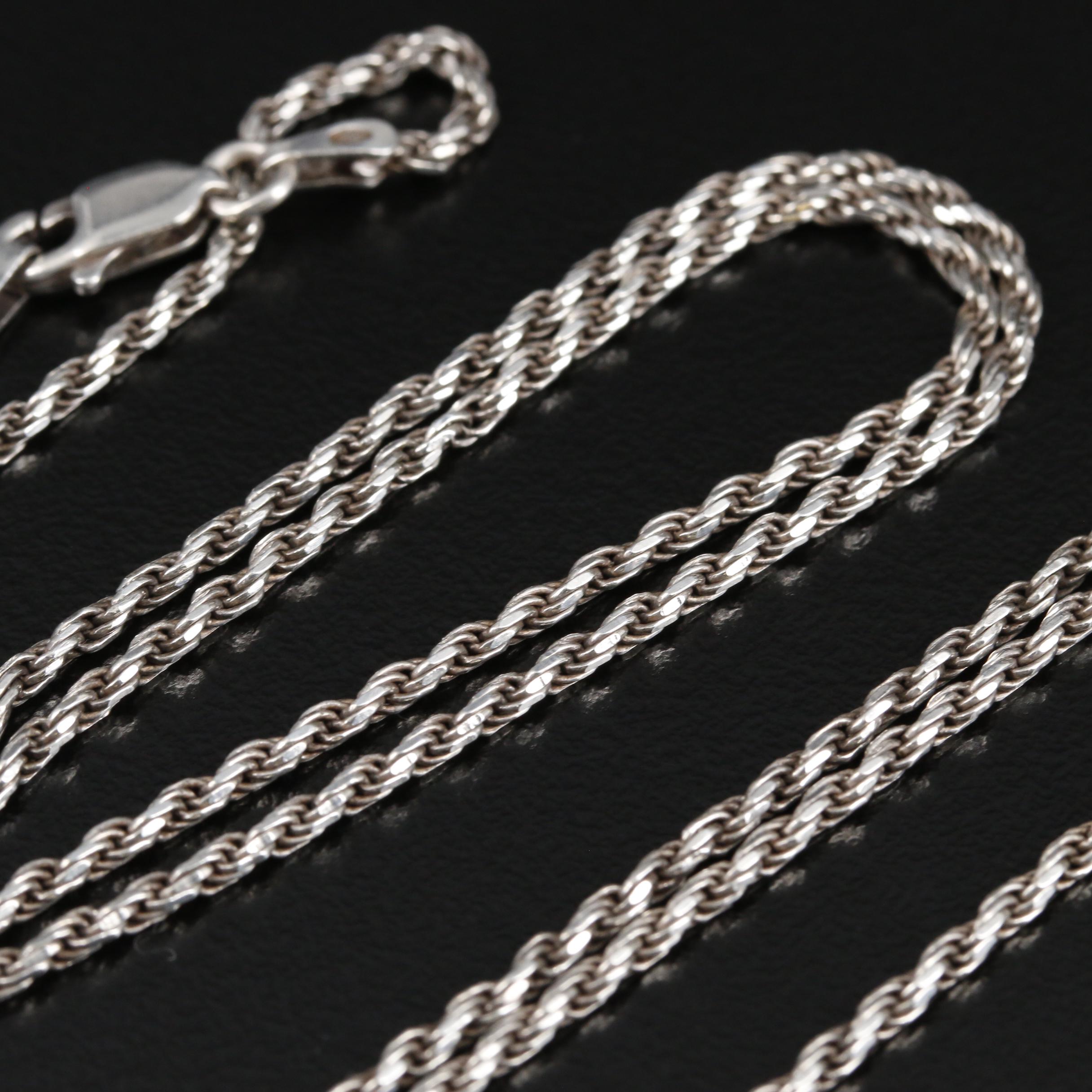 Sterling Silver Rope Chain Necklace