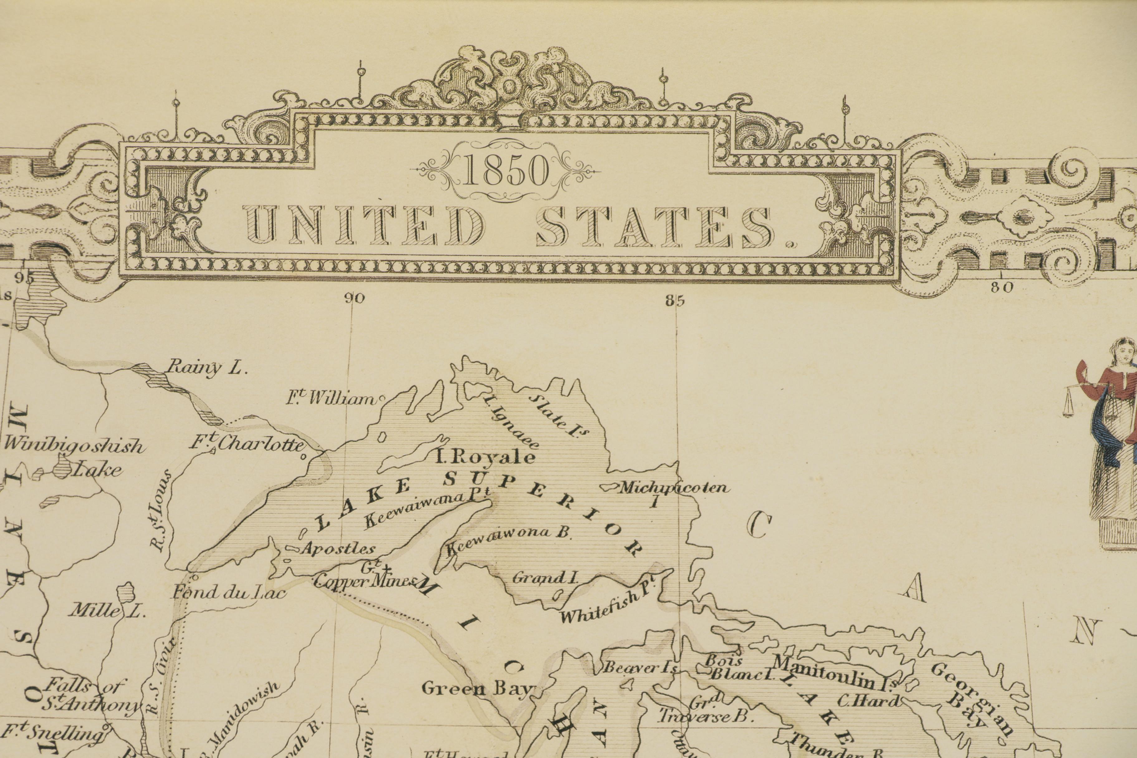 Giclée Map after John Tallis "1850 United States"
