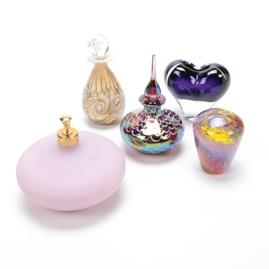 Rosenthal and Other Art Glass Perfume Bottles and Bud Vases