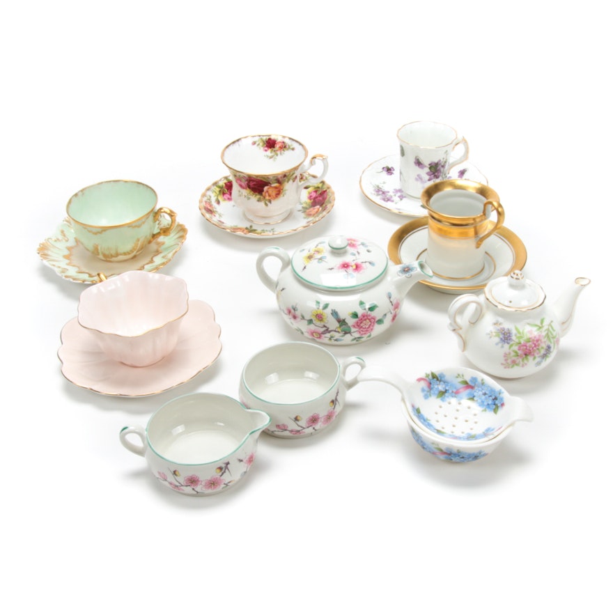 Limoges, Staffordshire, and Other European Porcelain Tea Accessories