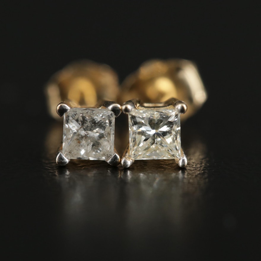 14K Yellow Gold 0.45 CTW Diamond Stud Earrings