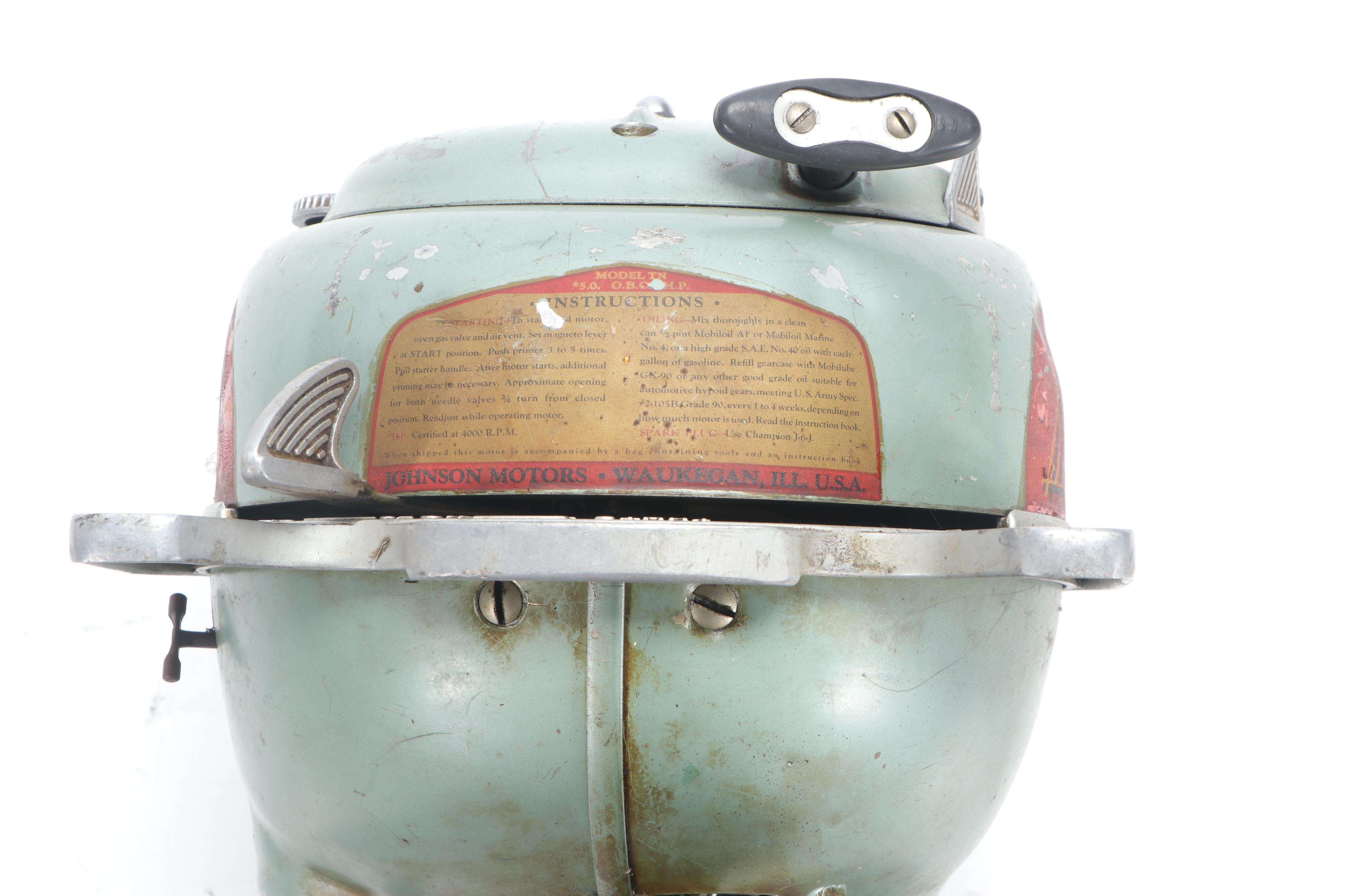 Johnson Sea Horse Outboard Boat Motor, Mid-20th Century