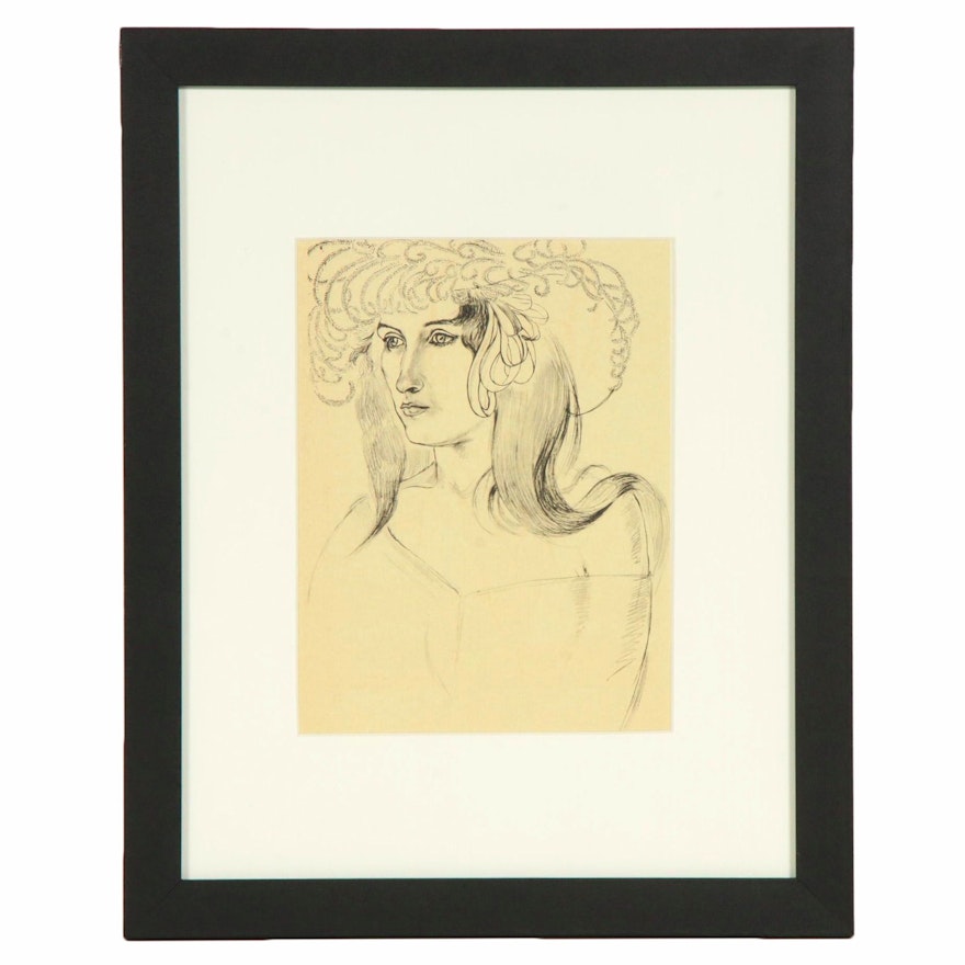 Lithograph After Henri Matisse "Etude Pour Les Plumes Blanches"