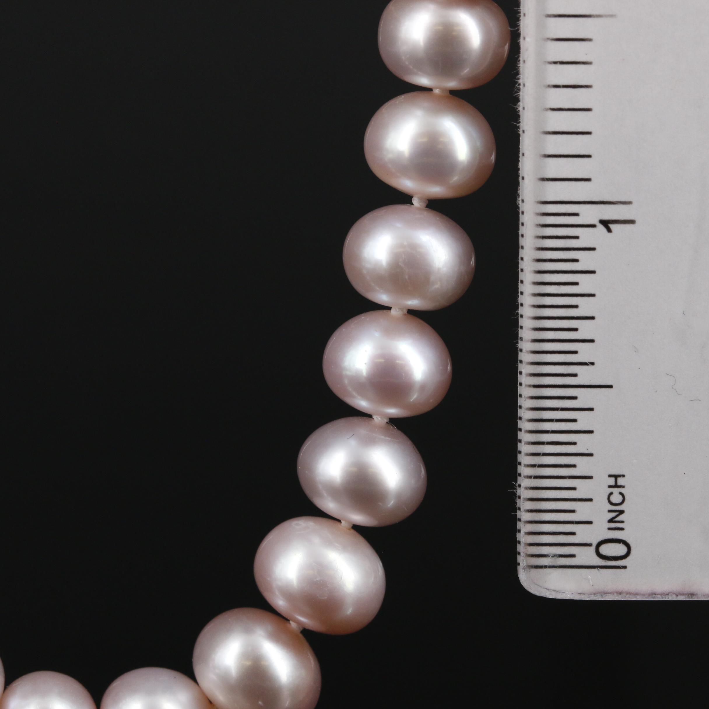Hand Knotted Pink Cultured Pearl Strand Necklace