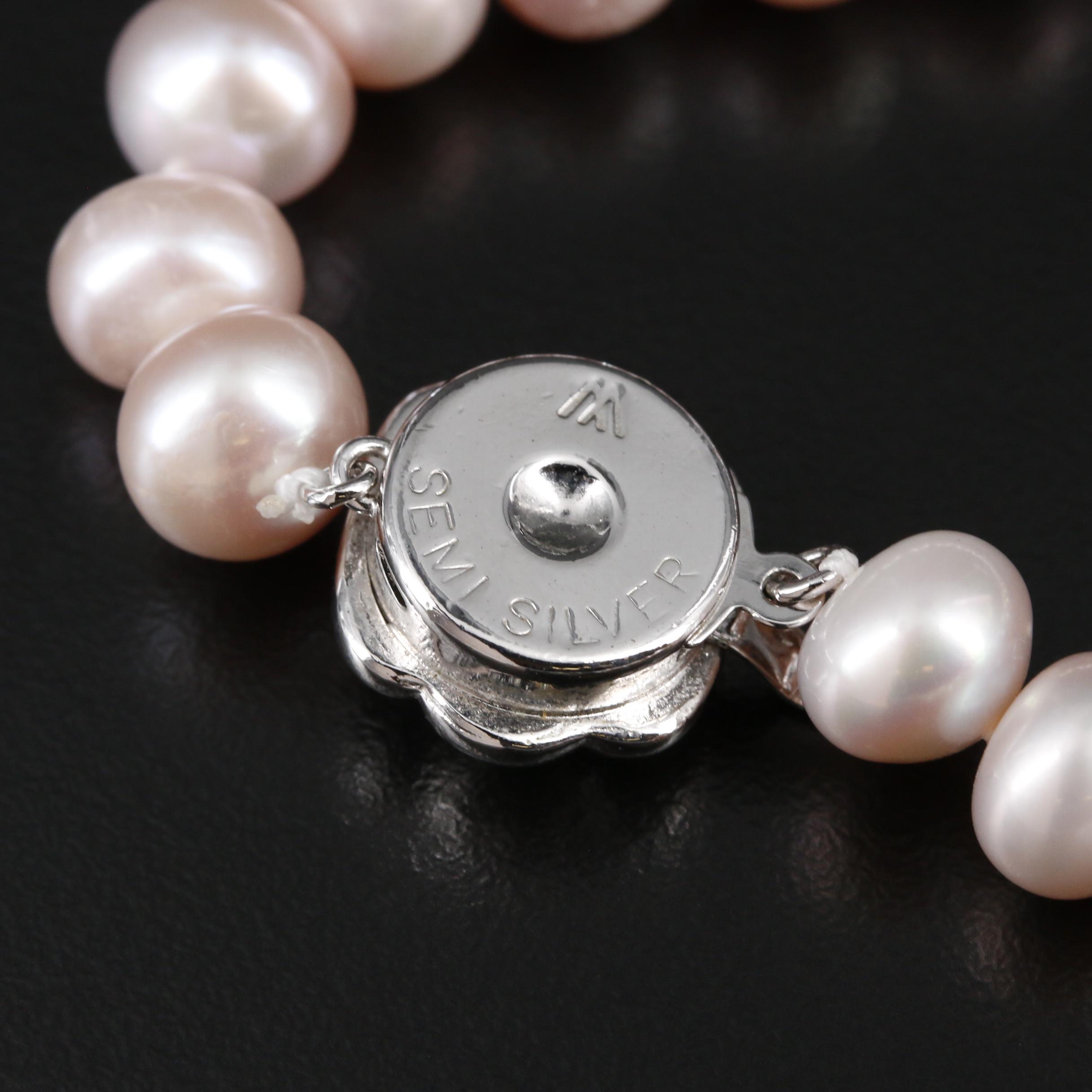 Hand Knotted Pink Cultured Pearl Strand Necklace