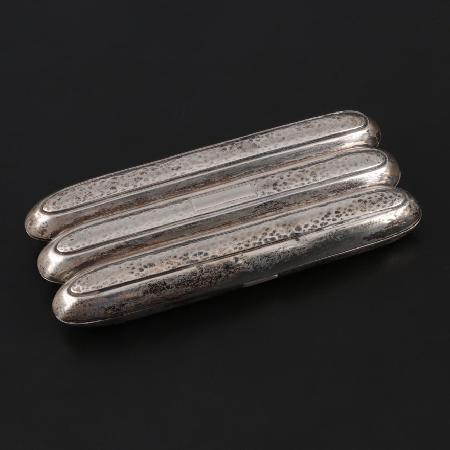 Webster Sterling Silver Cigar Case with Gilt Interior, Early/Mid 20th Century