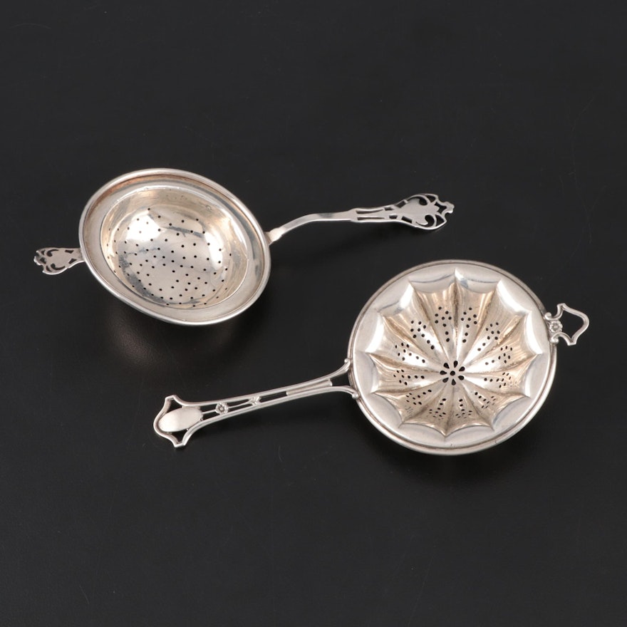 Frank M. Whiting and Watson Sterling Silver Overcup Tea Strainers