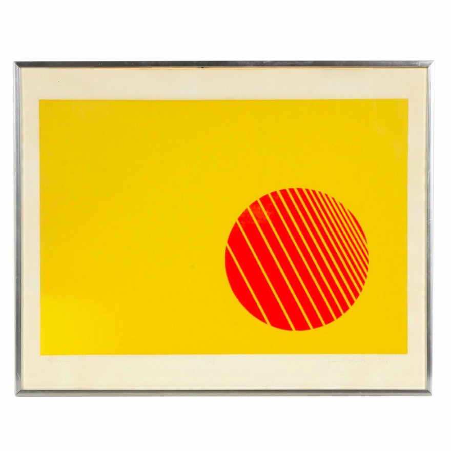 Jessie D. Aaron Op Art Serigraph "Motion", 1973