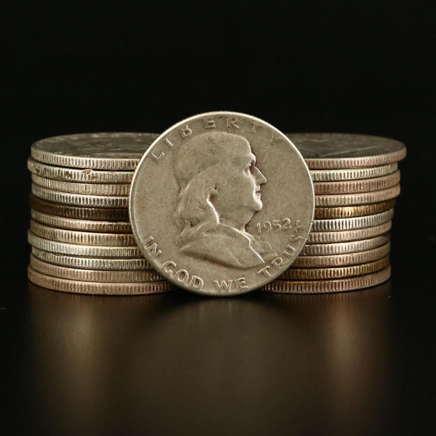 Twenty-Three Franklin Silver Half Dollars