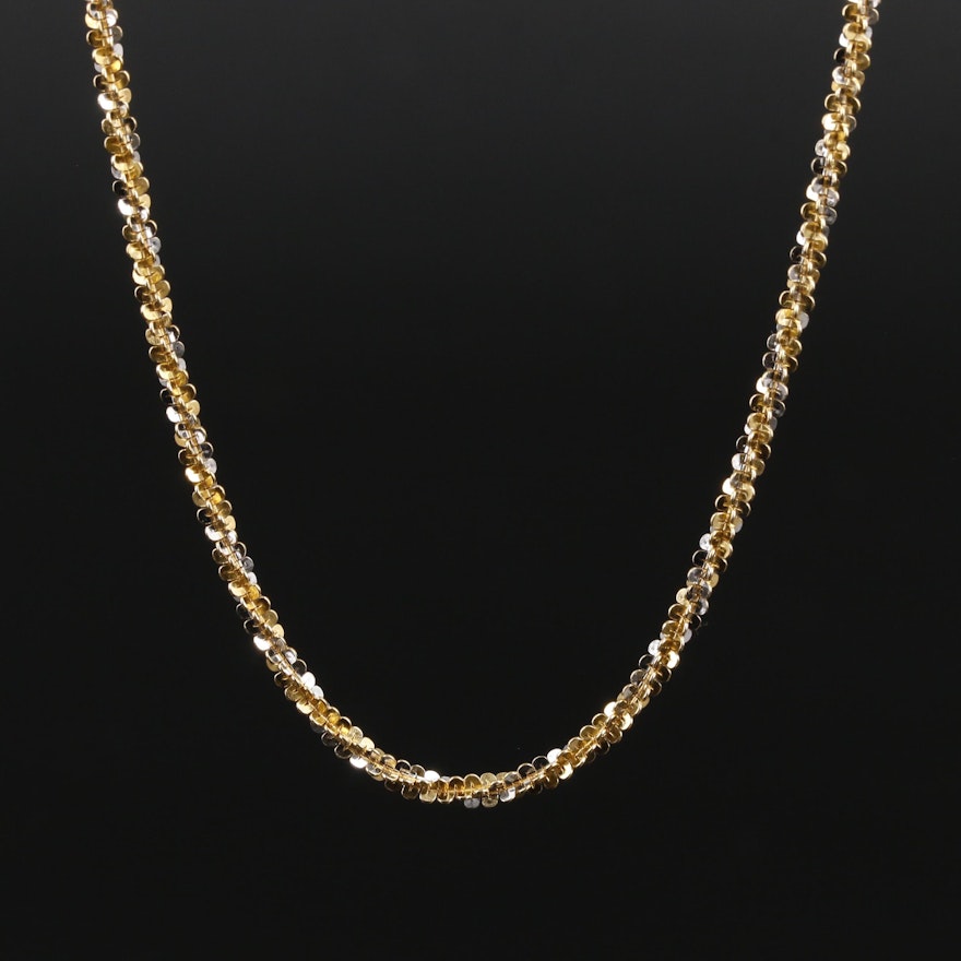 14K Two-Tone Gold Sparkle Chain Necklace