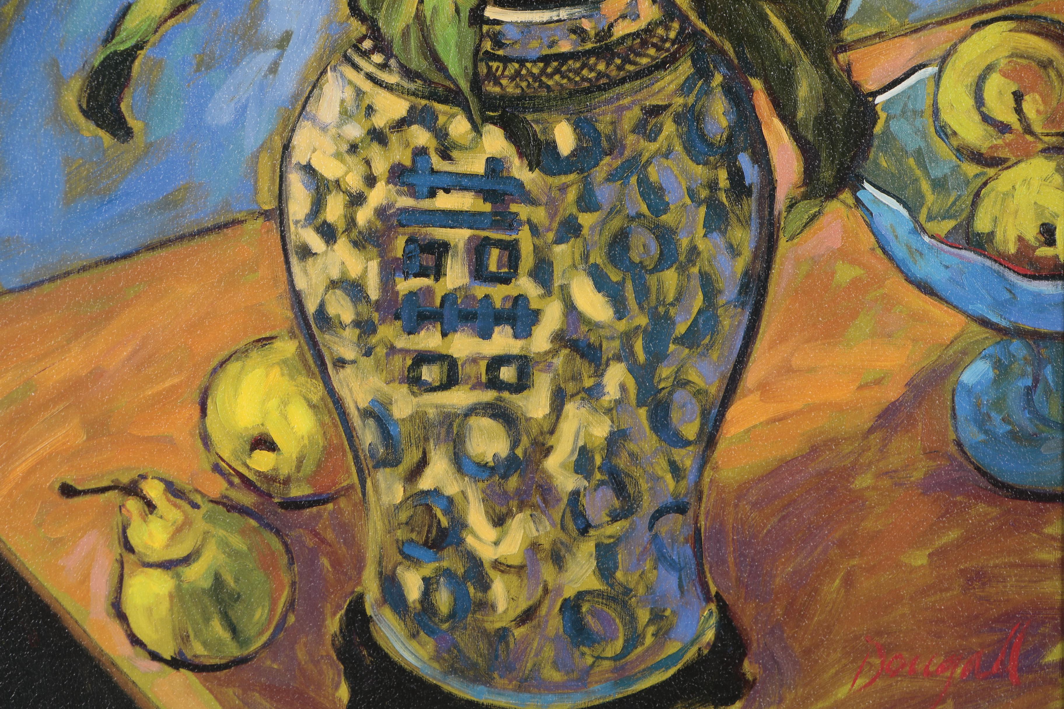 Jae Dougall Oil Painting of Sunflowers