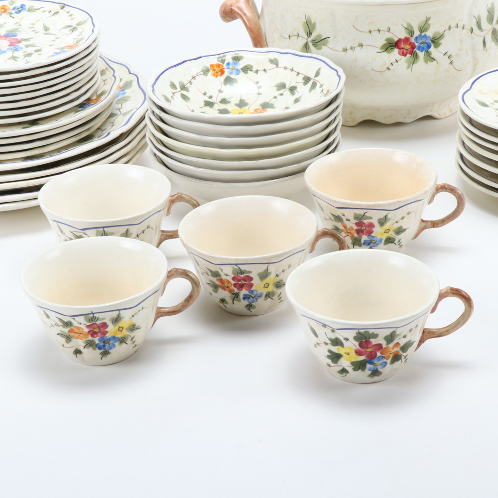 Longchamp "Nemour" French Hand-Painted Ceramic Dinnerware