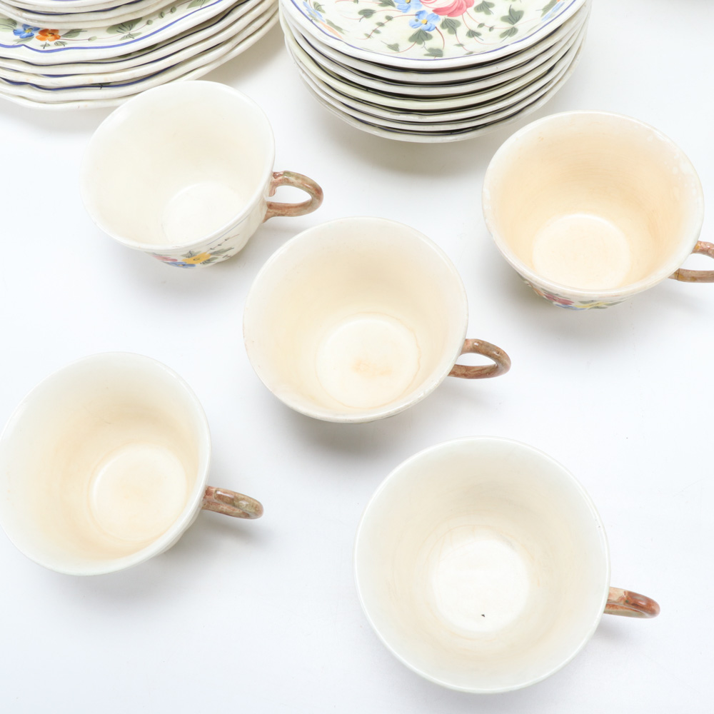 Longchamp "Nemour" French Hand-Painted Ceramic Dinnerware