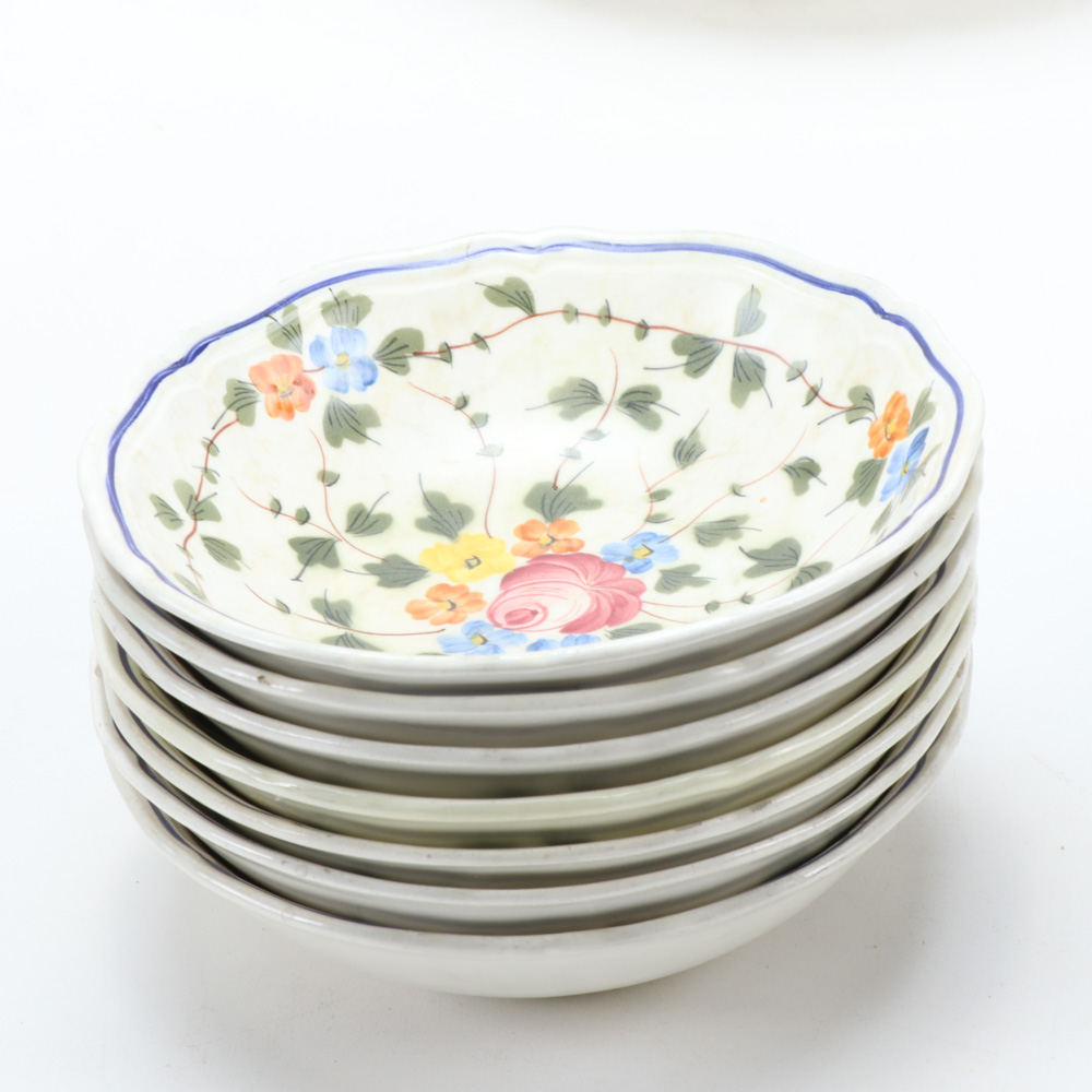 Longchamp "Nemour" French Hand-Painted Ceramic Dinnerware