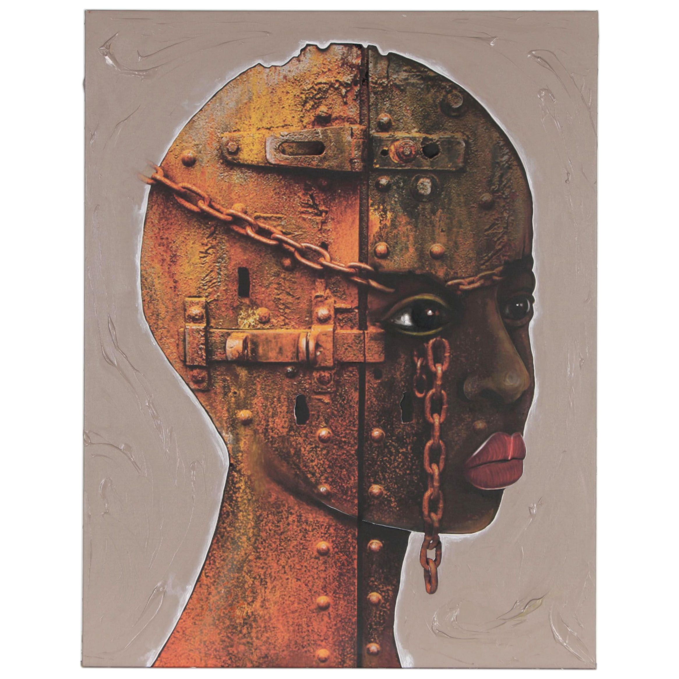 Abiola Idowu Mixed Media Painting "Vision"