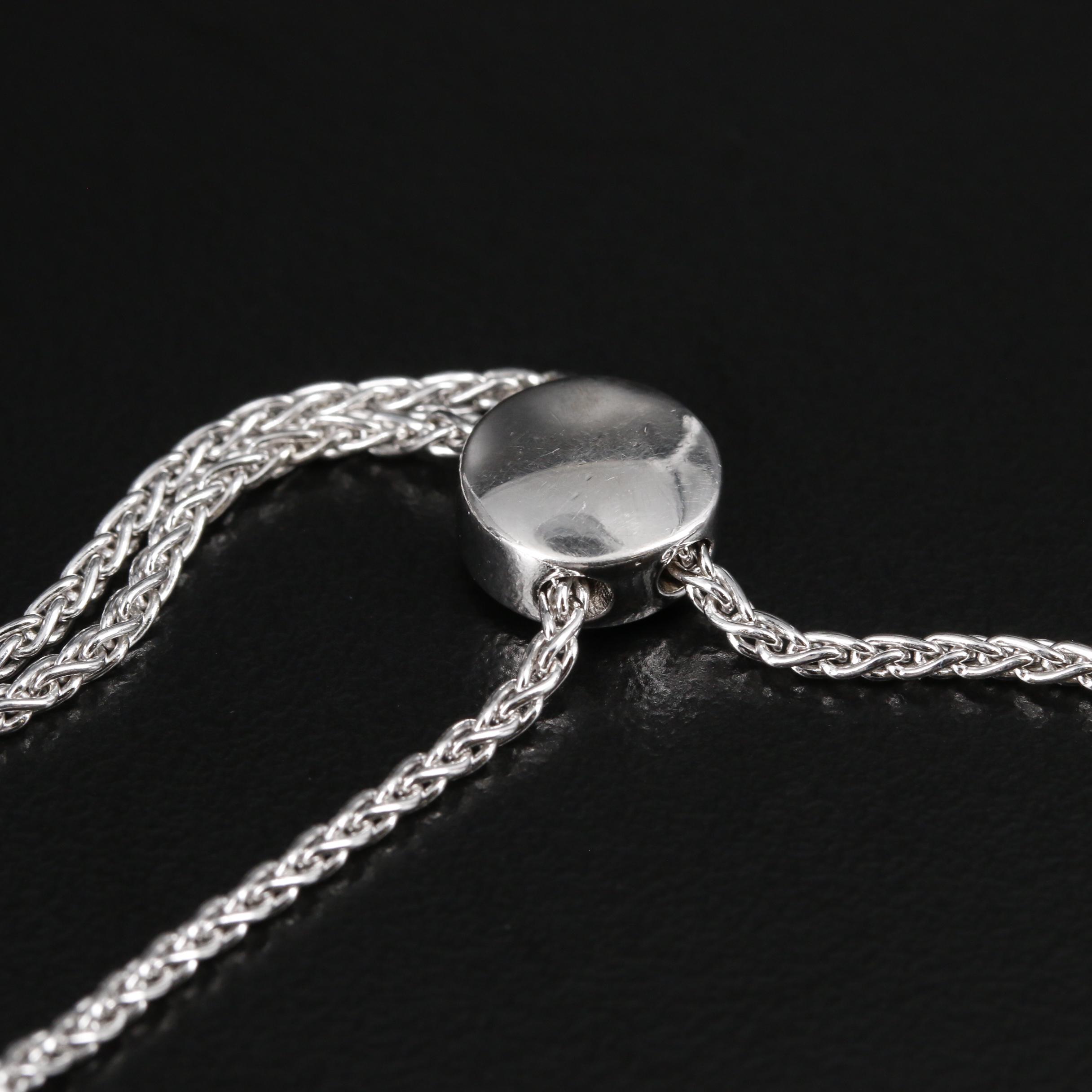 Sterling Silver Diamond Bolo Bracelet