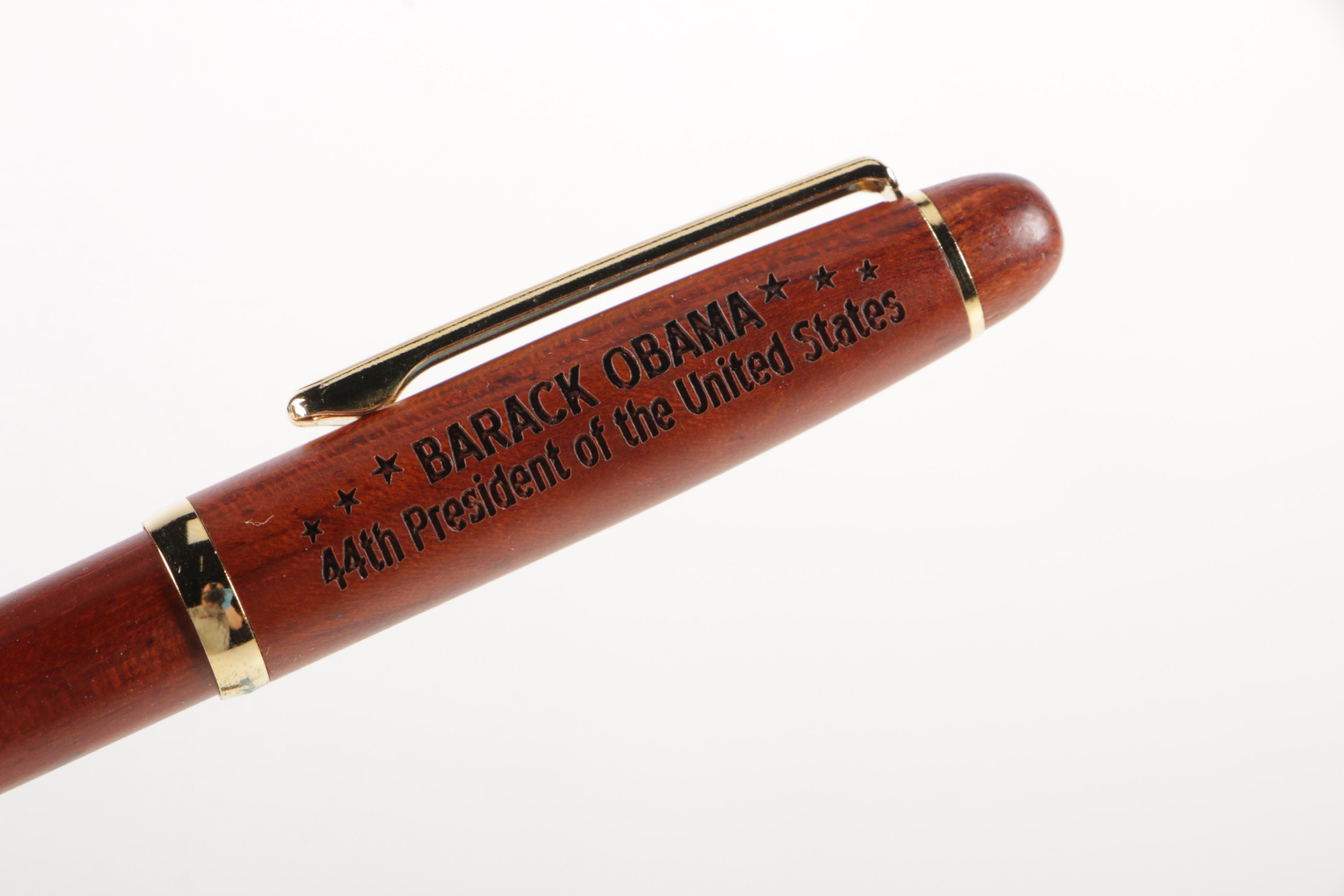 Barack Obama Commemorative Wooden Ballpoint Pen with Case