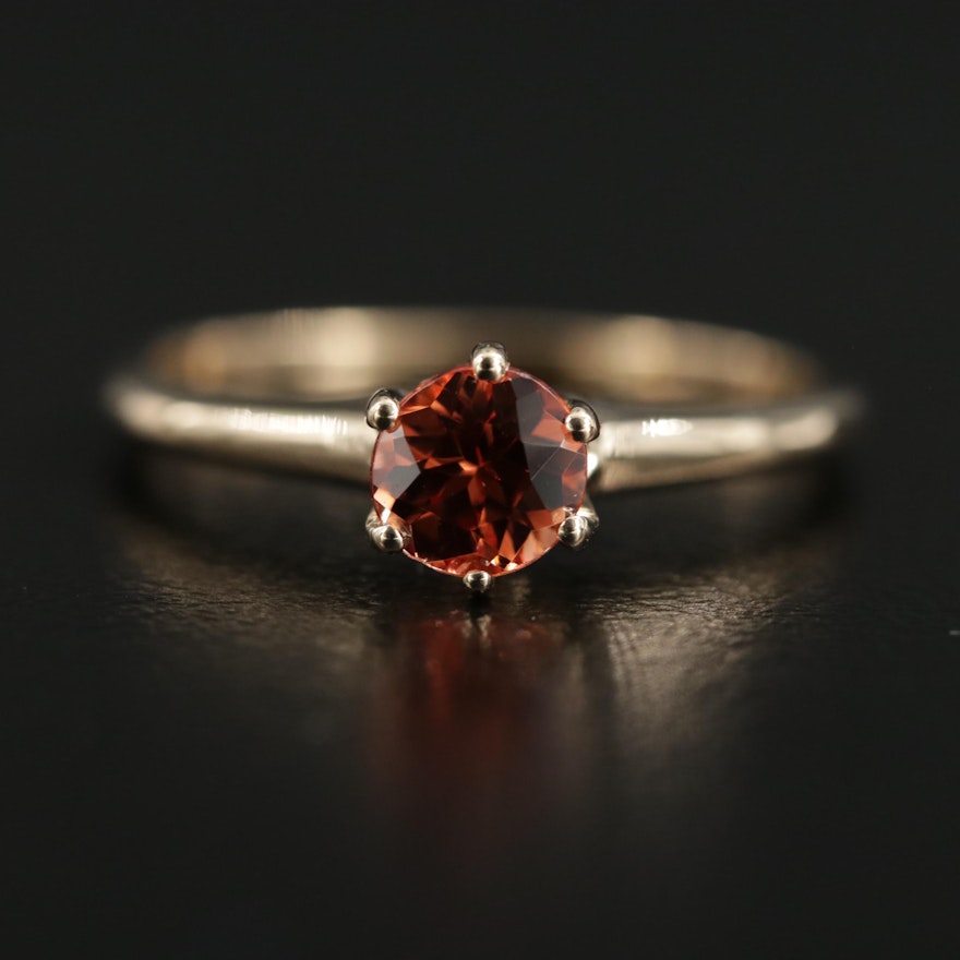 14K Yellow Gold Spessartine Garnet Ring