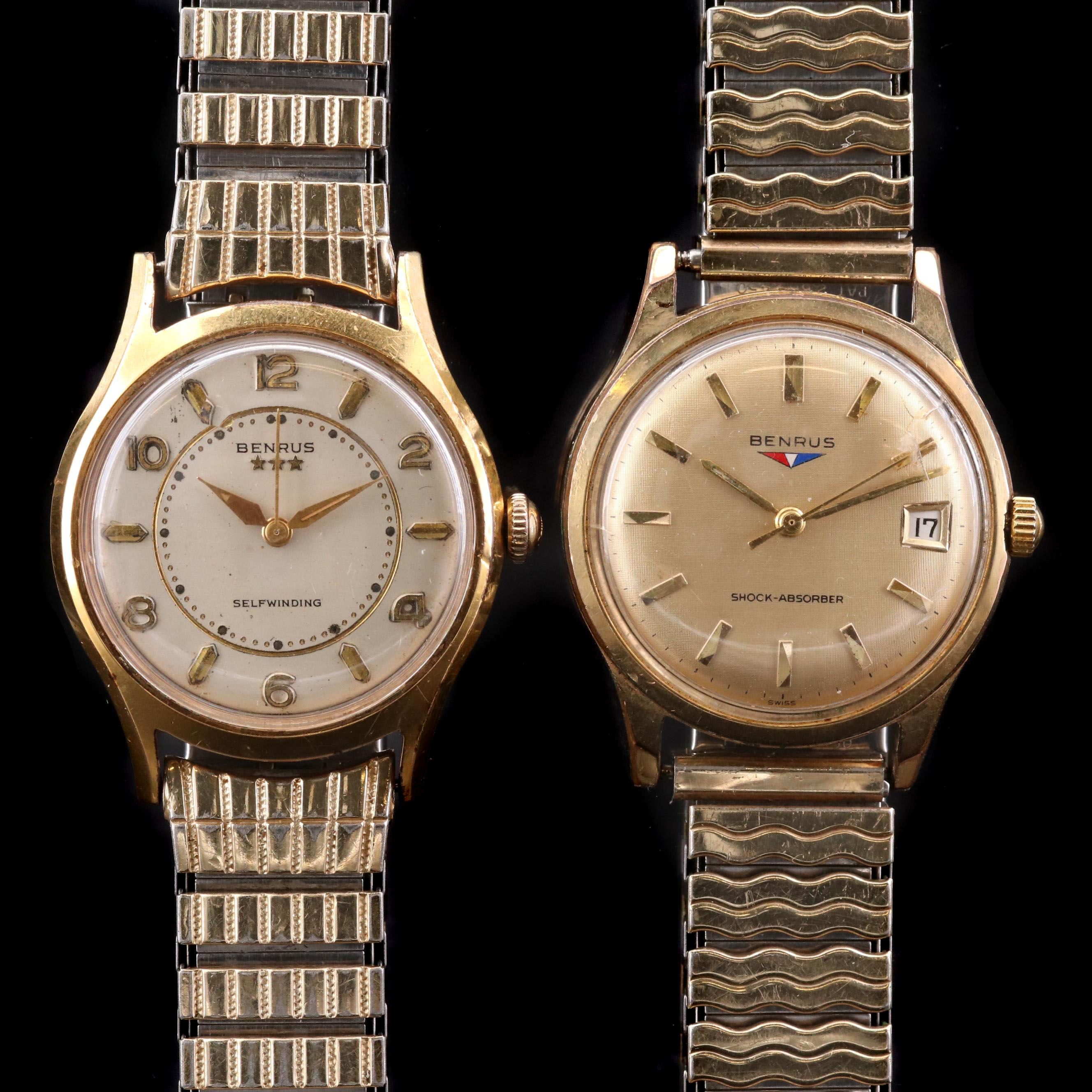 Pair of Vintage Benrus Stem and Self Winding Watches